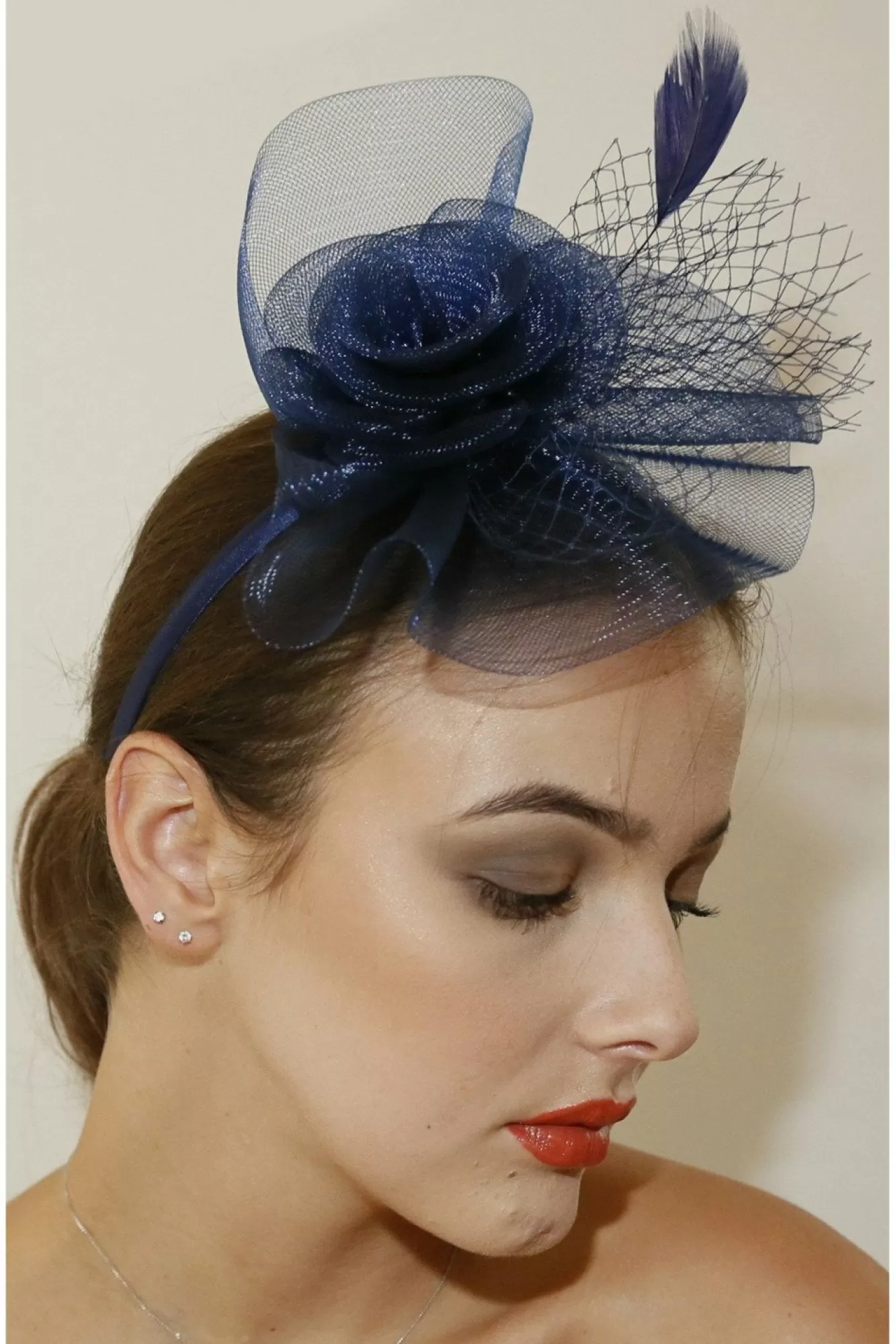 Hats & Fascinators^RubyRocks Solana Facinator Blue