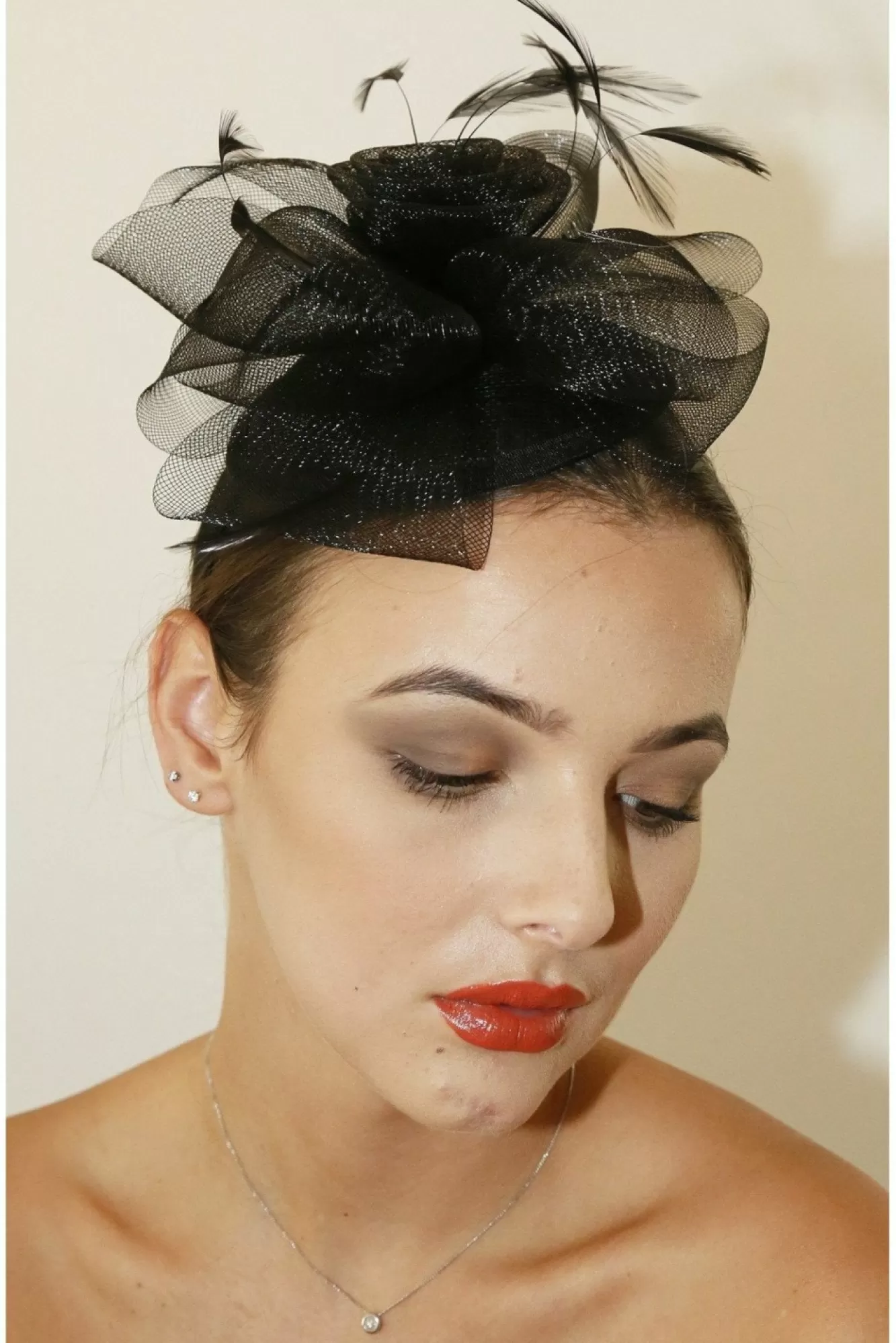 Hats & Fascinators^RubyRocks Tirsa Facinator Black