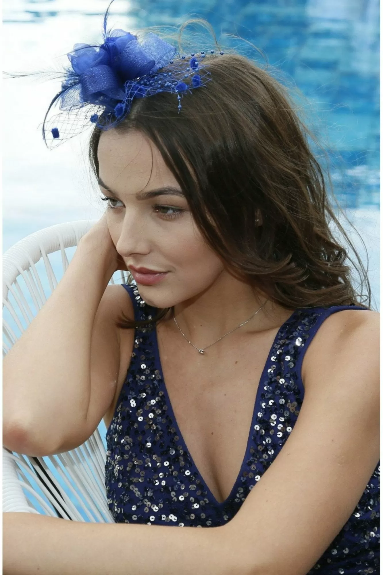 Hats & Fascinators^RubyRocks Vida Fascinator Blue