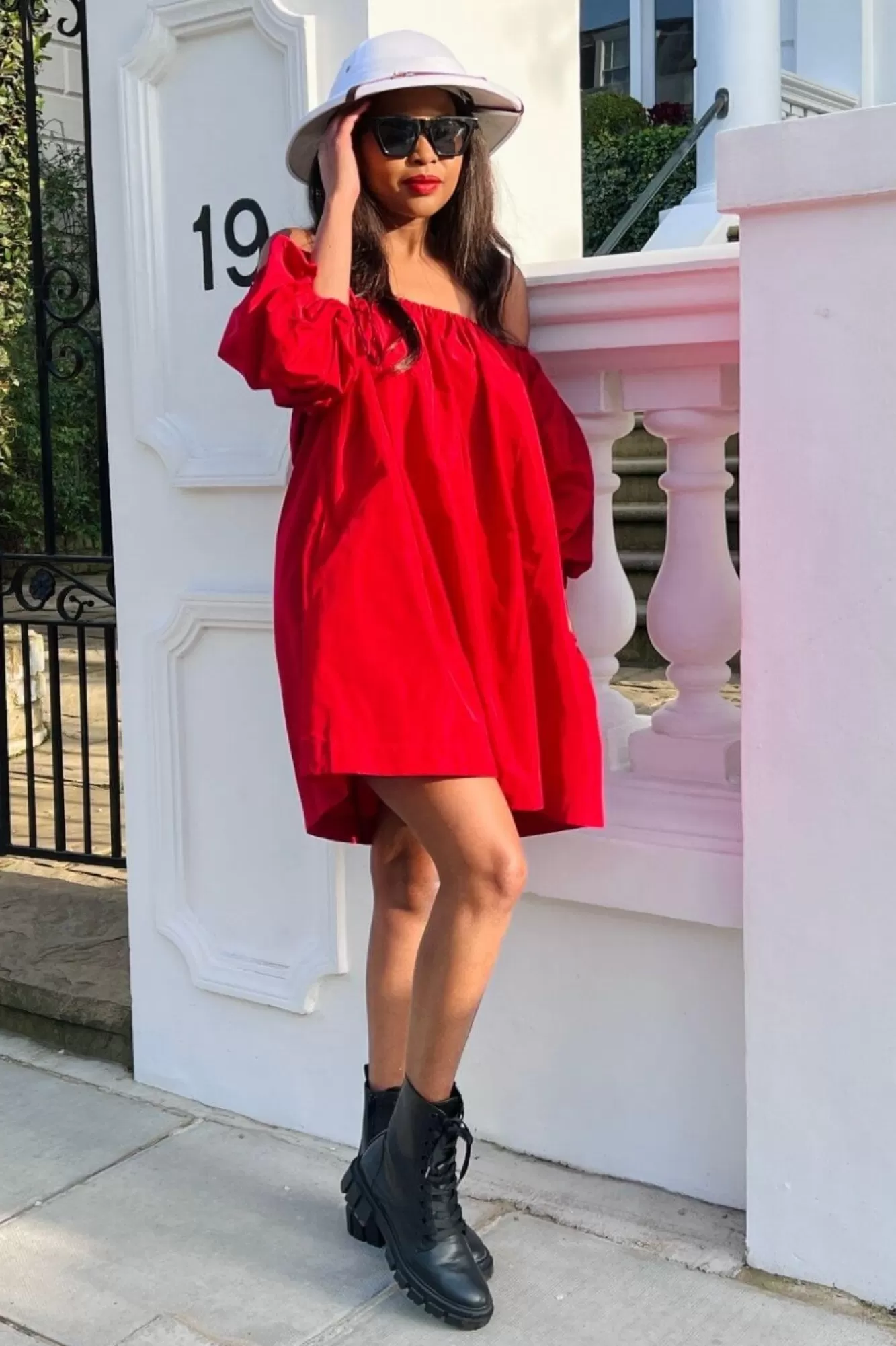 Mini Dresses^SETSOFRAN London Off Shoulder Dress Red