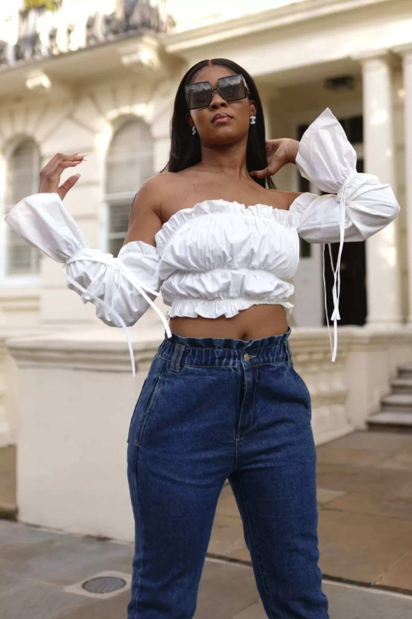 Crop Tops^SETSOFRAN London Ruffle Crop Top White