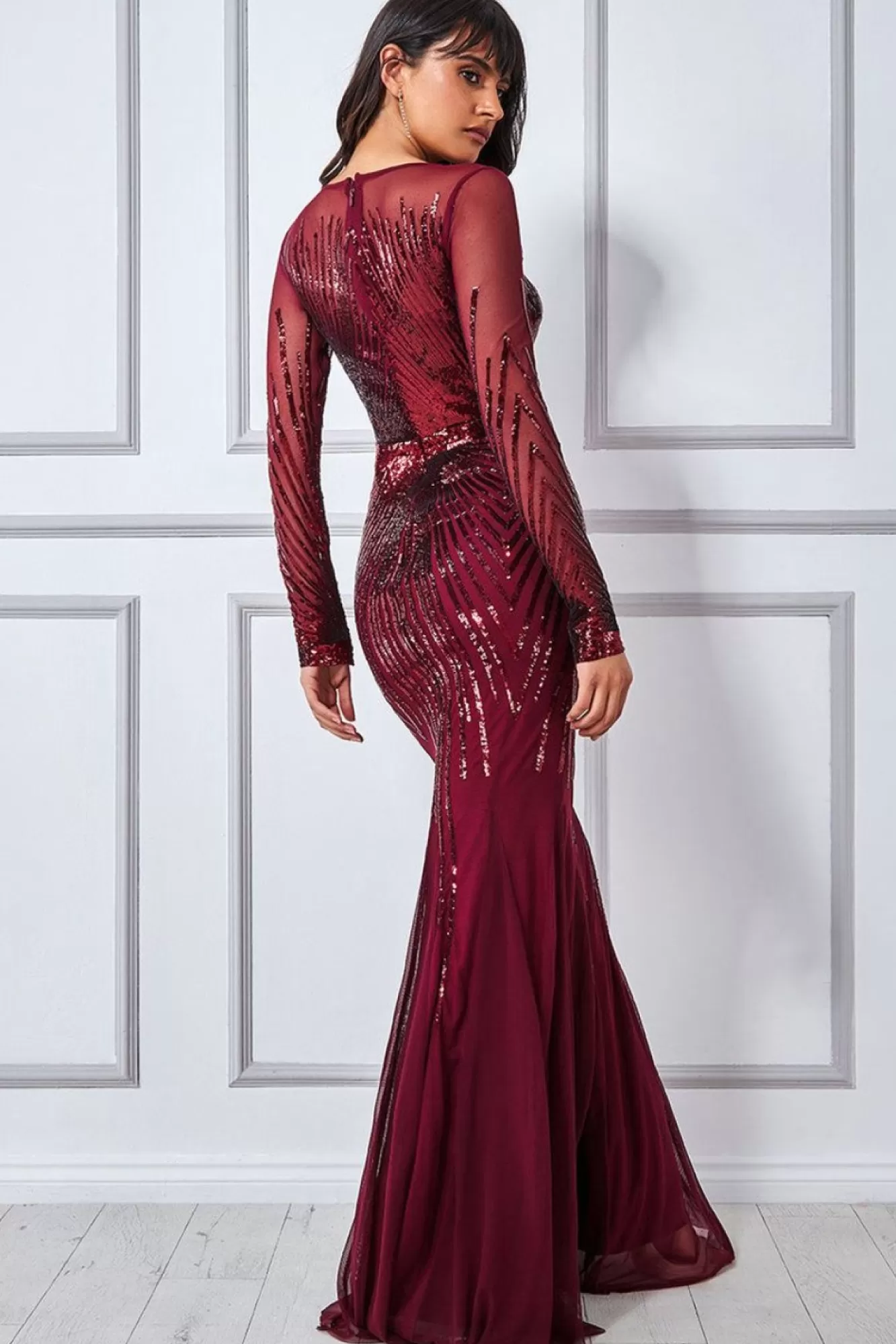 Maxi Dresses^* Shooting Star Sequin Maxi Burgundy