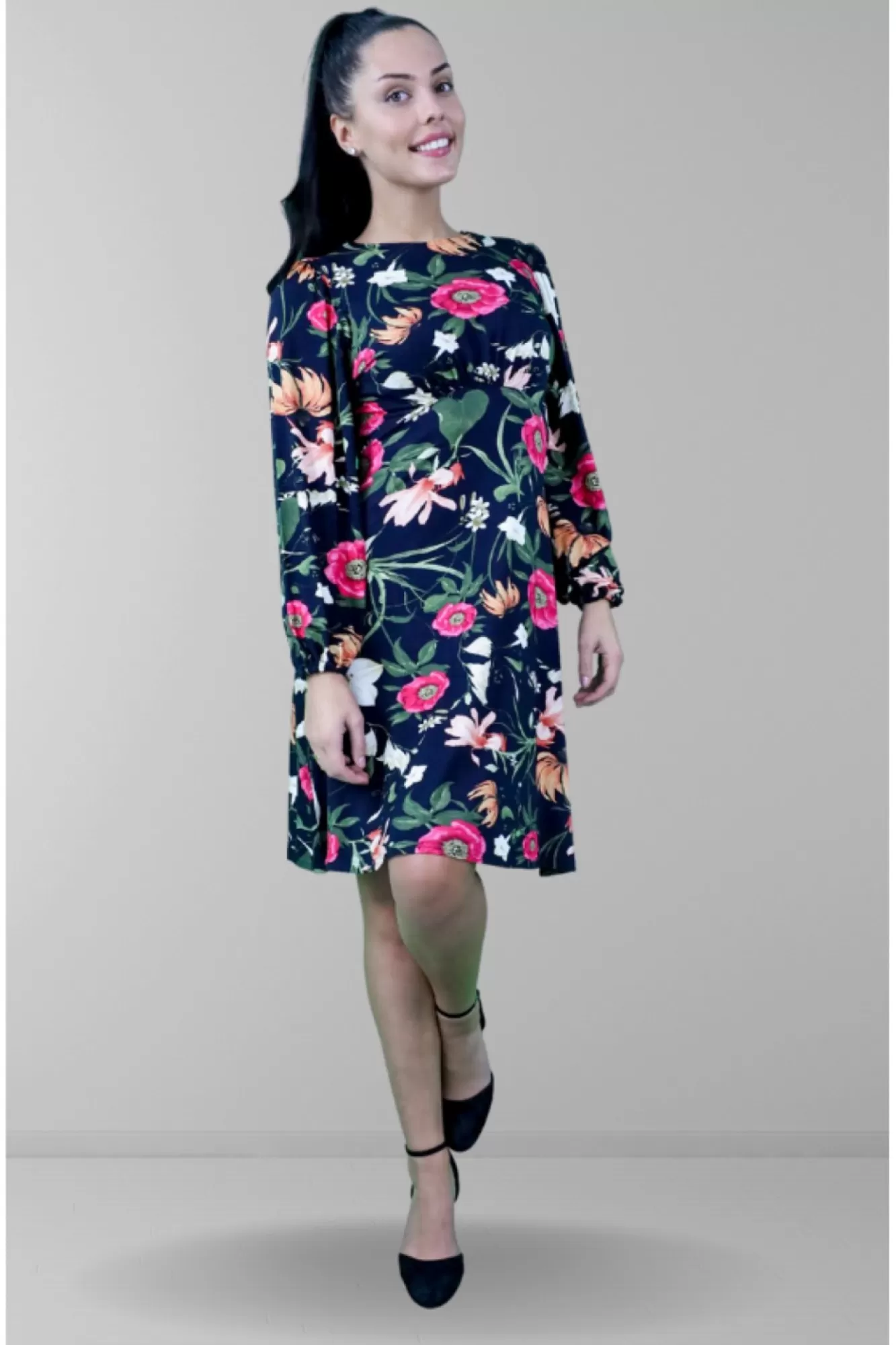 Midi Dresses^Signage Floral Print Skater Midi Dress Red