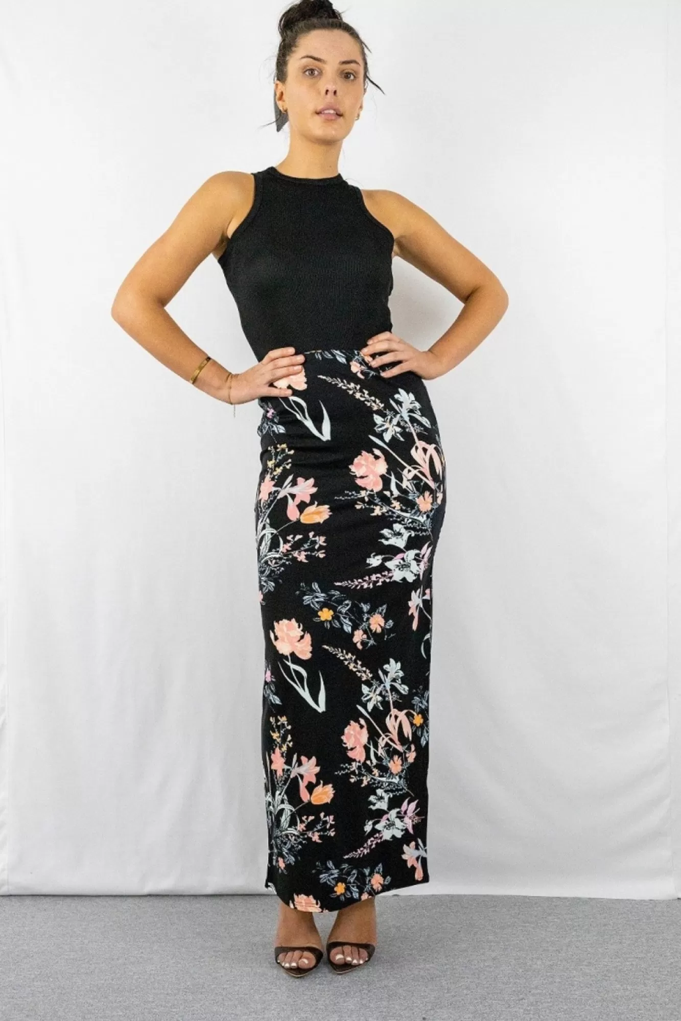 Skirts^Signage Pencil Maxi Skirt In Pink Floral Print Pinkfloral