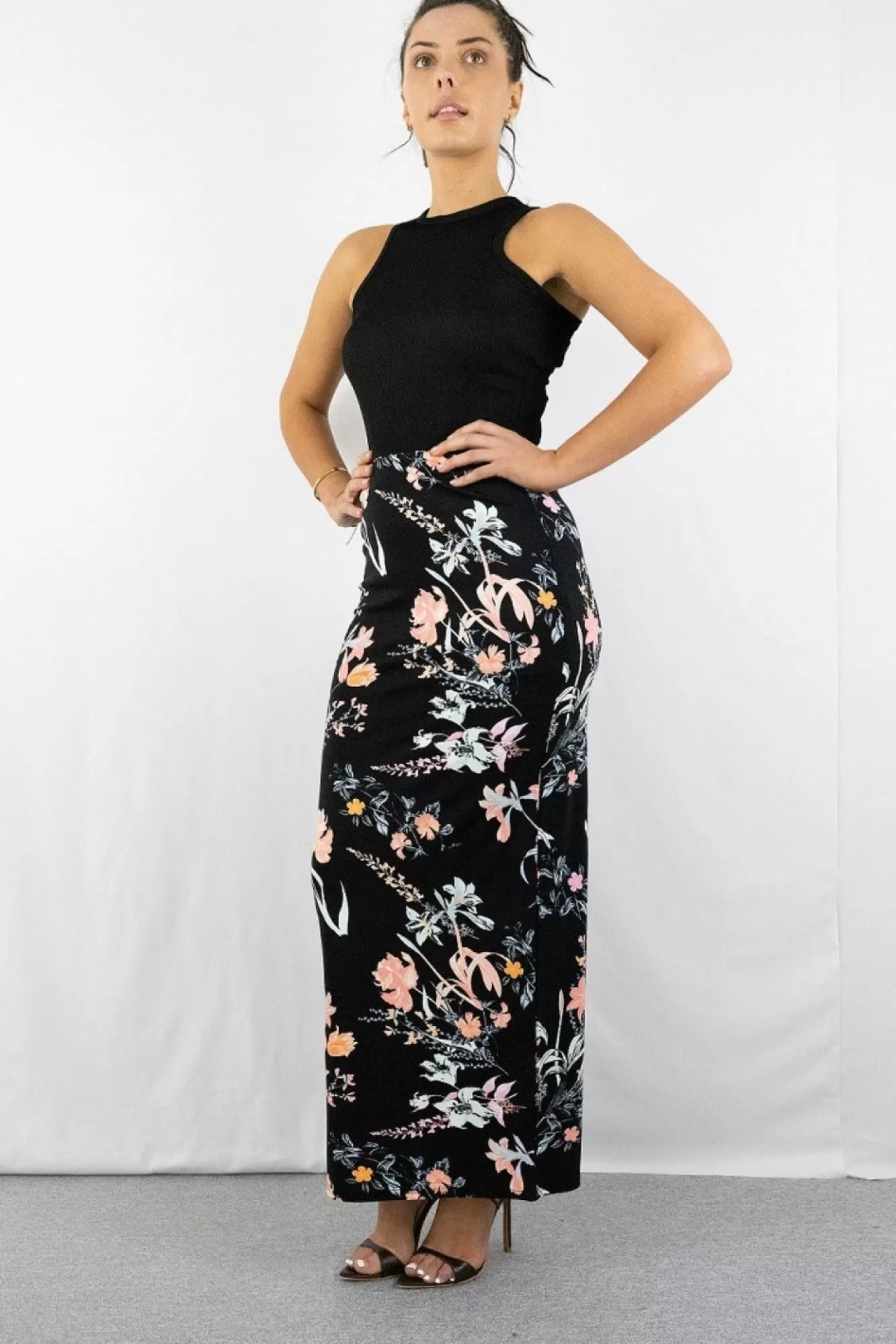 Skirts^Signage Pencil Maxi Skirt In Pink Floral Print Pinkfloral