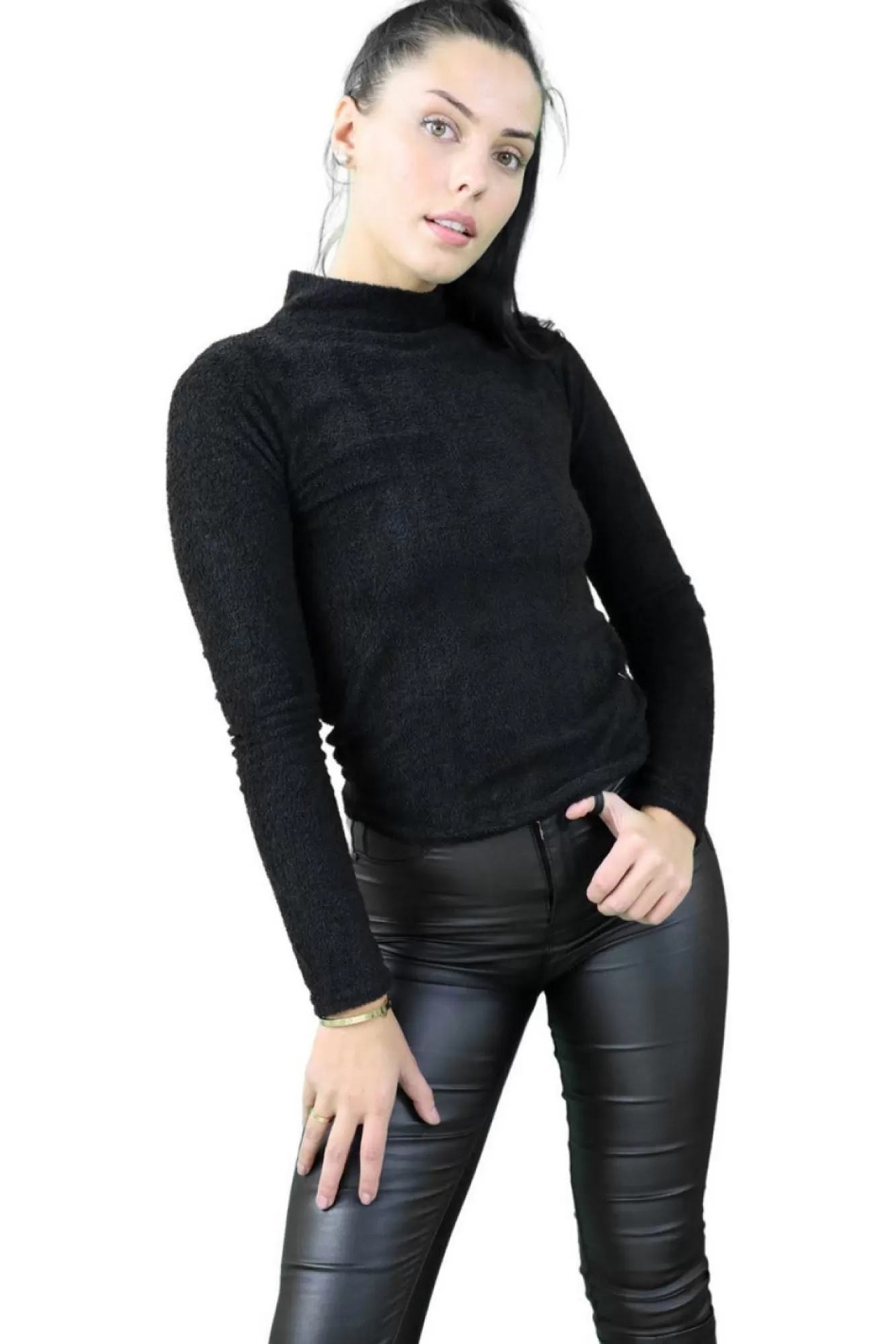 Trousers^Signage Pu Legging Casual Black