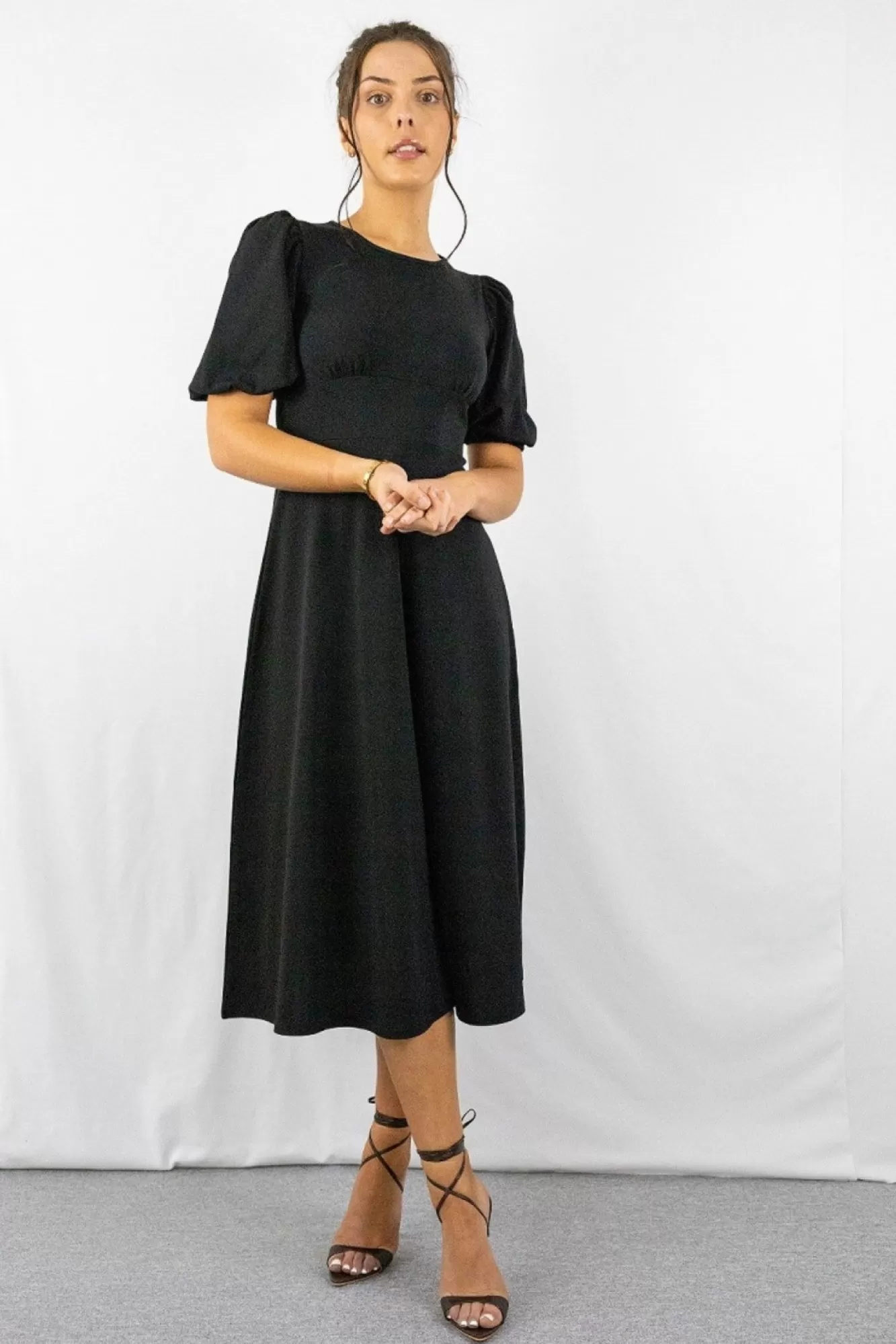 Mini Dresses^Signage Round Neck Mini Dress Black