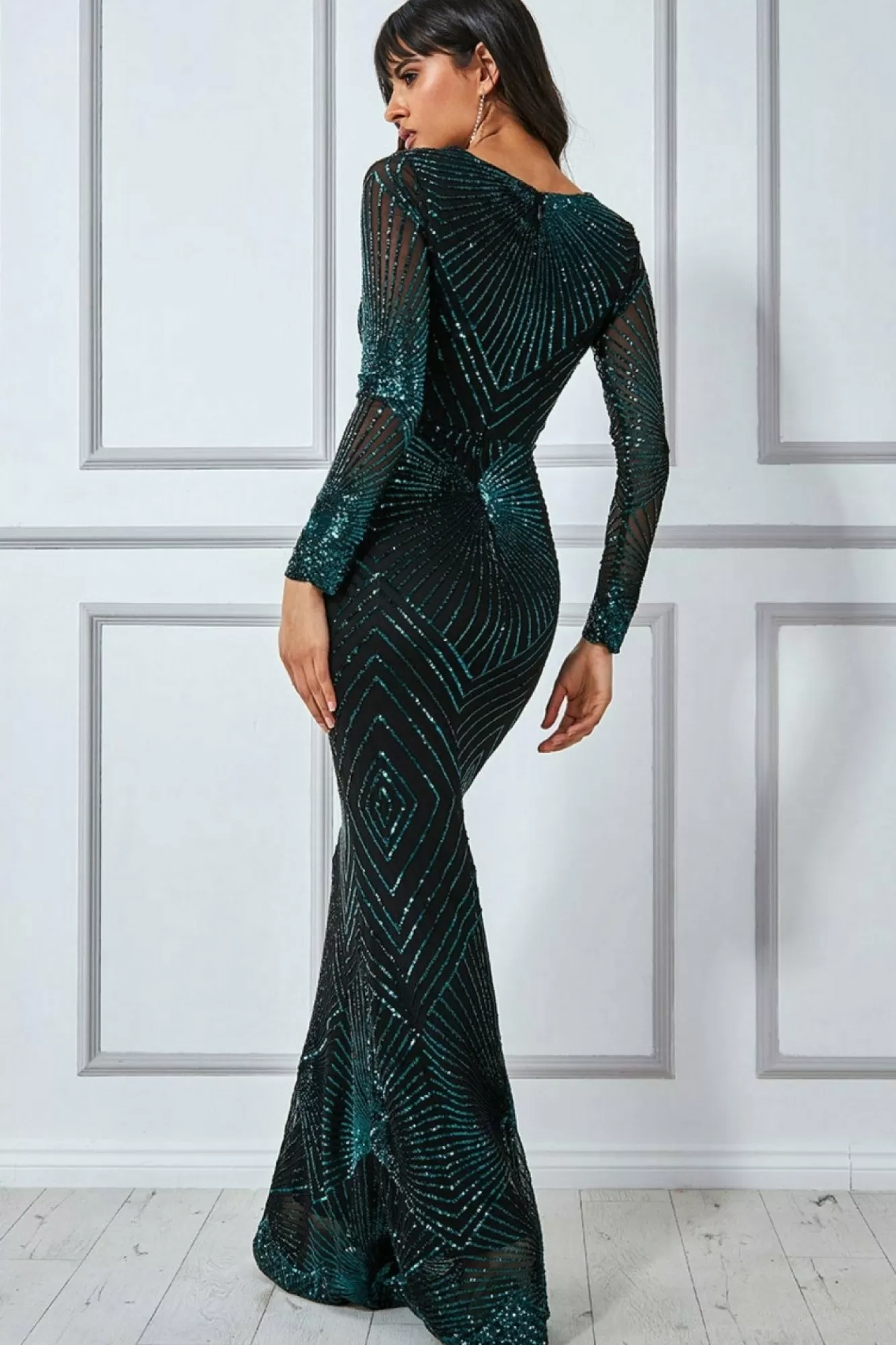Maxi Dresses^* Starburst Effect Maxi Dress Emerald