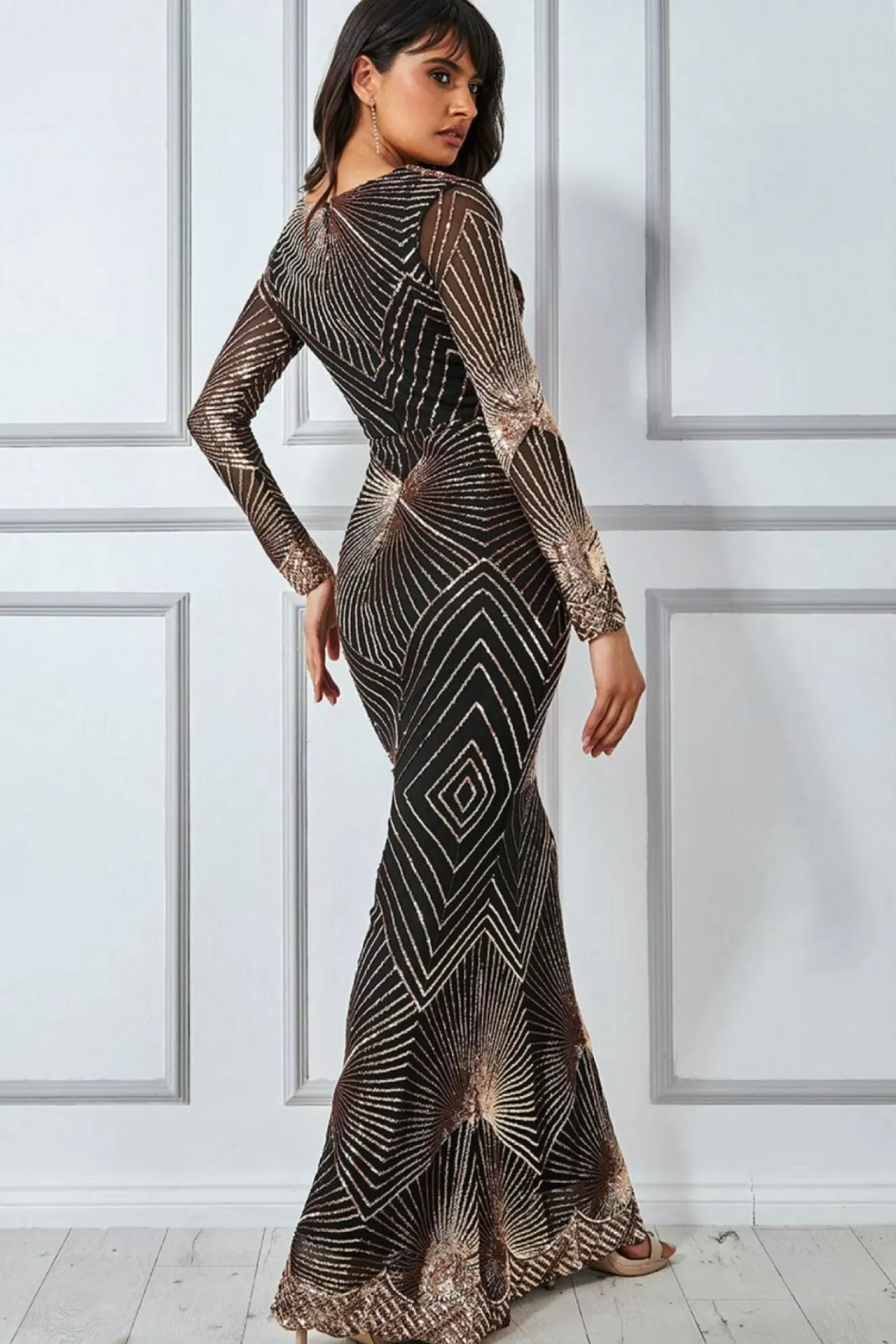 Maxi Dresses^* Starburst Sequin Maxi Rosegold