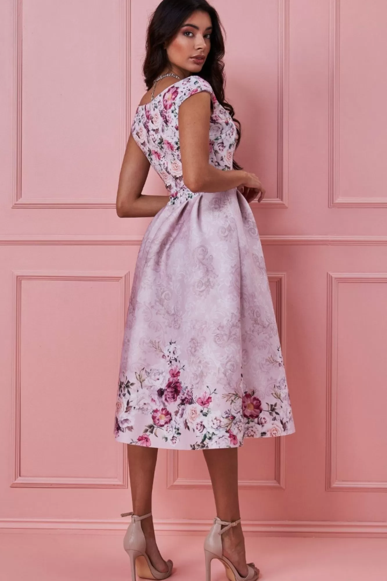 Midi Dresses^* Sweetheart Floral Midi Dress Blush