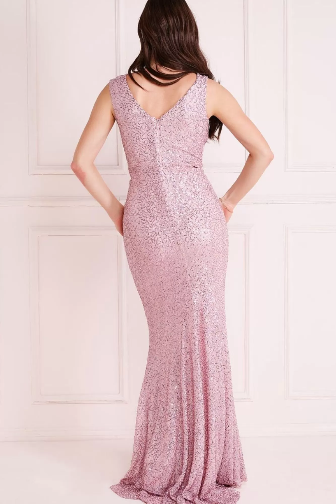 Maxi Dresses^* Twisted Front Sequin Maxi Blush