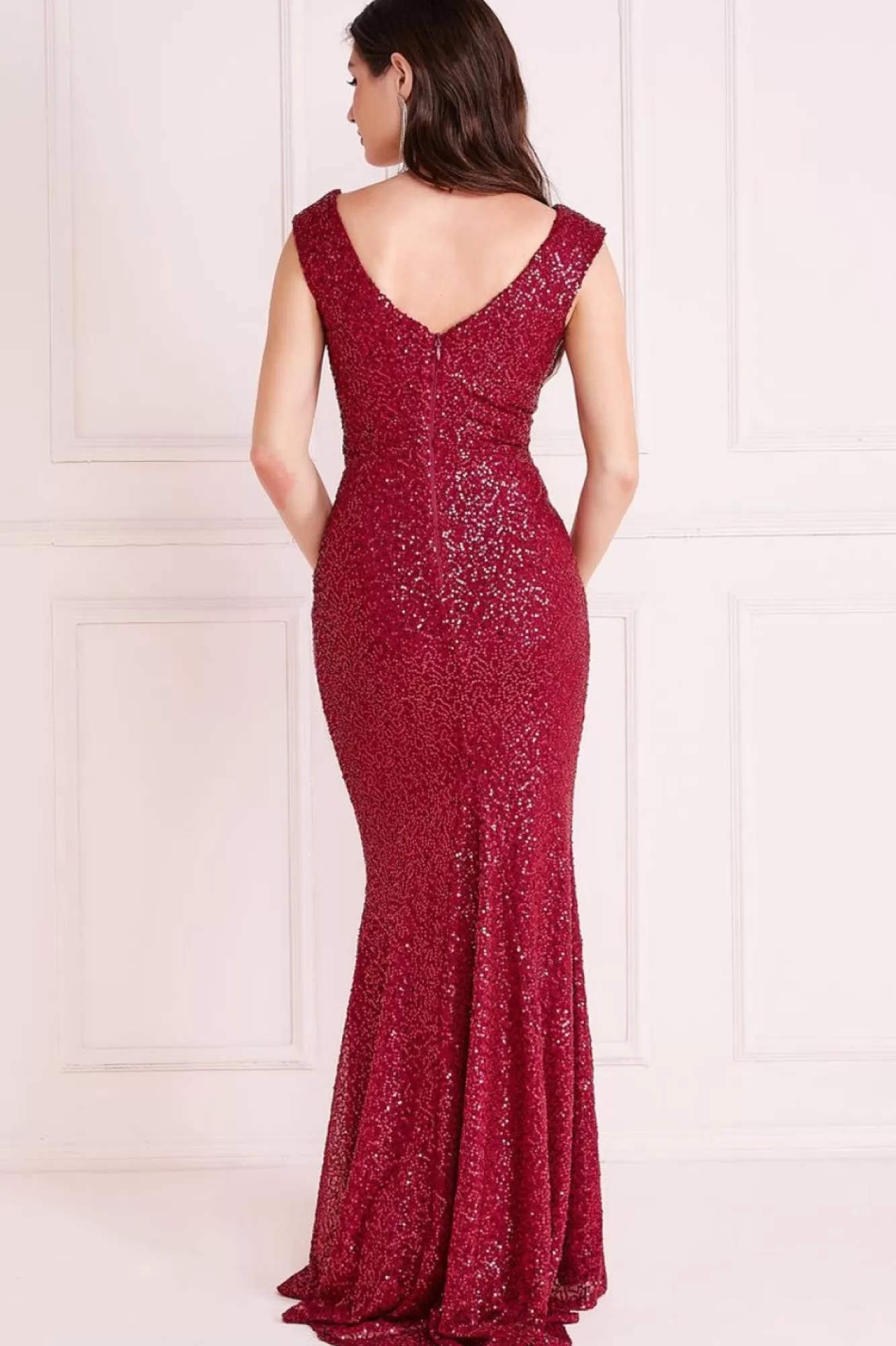 Maxi Dresses^* Twisted Front Sequin Maxi Burgundy