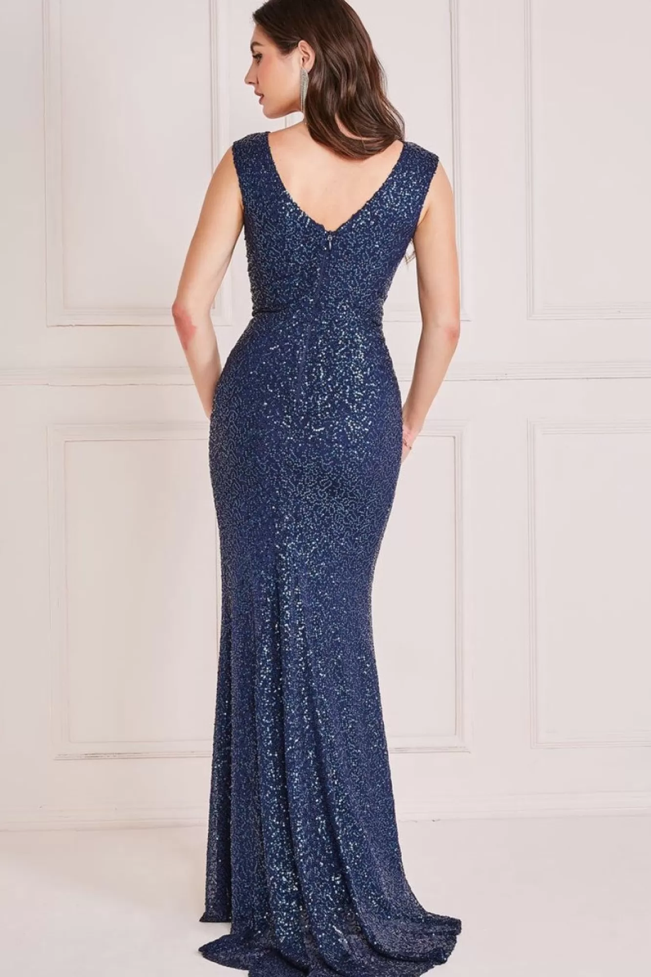 Maxi Dresses^* Twisted Front Sequin Maxi Navy