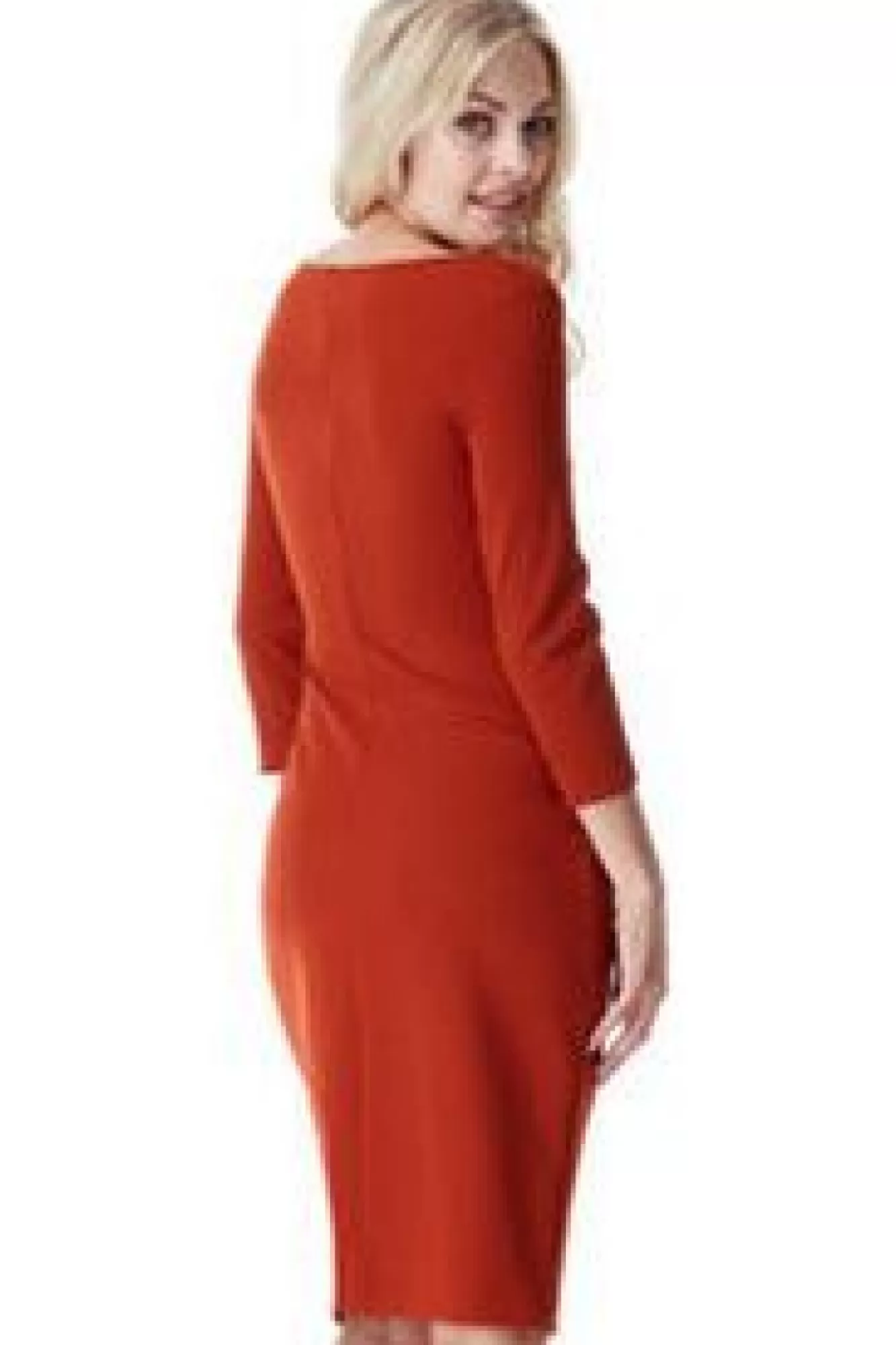 Midi Dresses^* V Neck Pleated Midi With Split Detail Rust