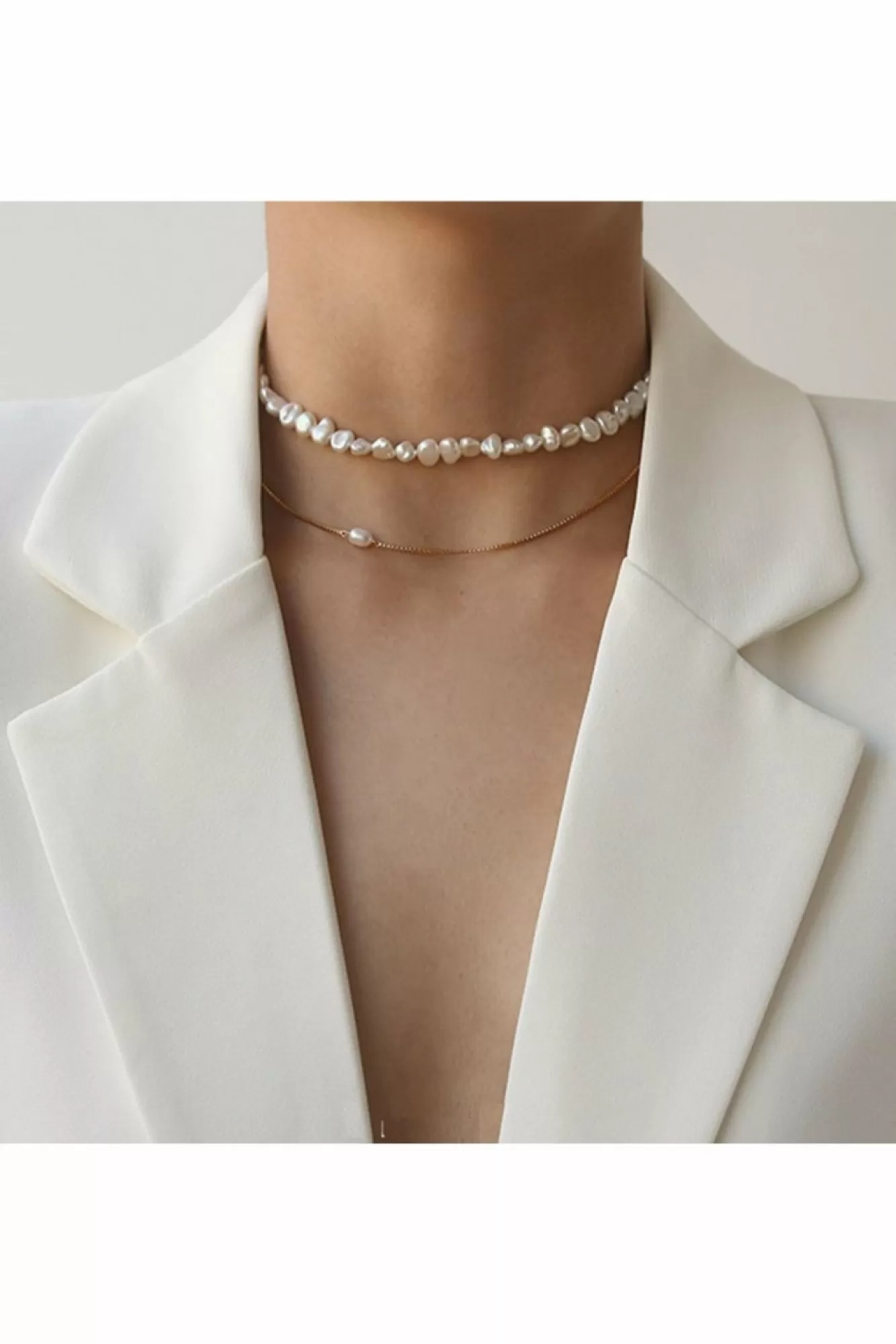 Jewellery^White Leaf Freshwater Pearl Choker In Gold Antiquegold