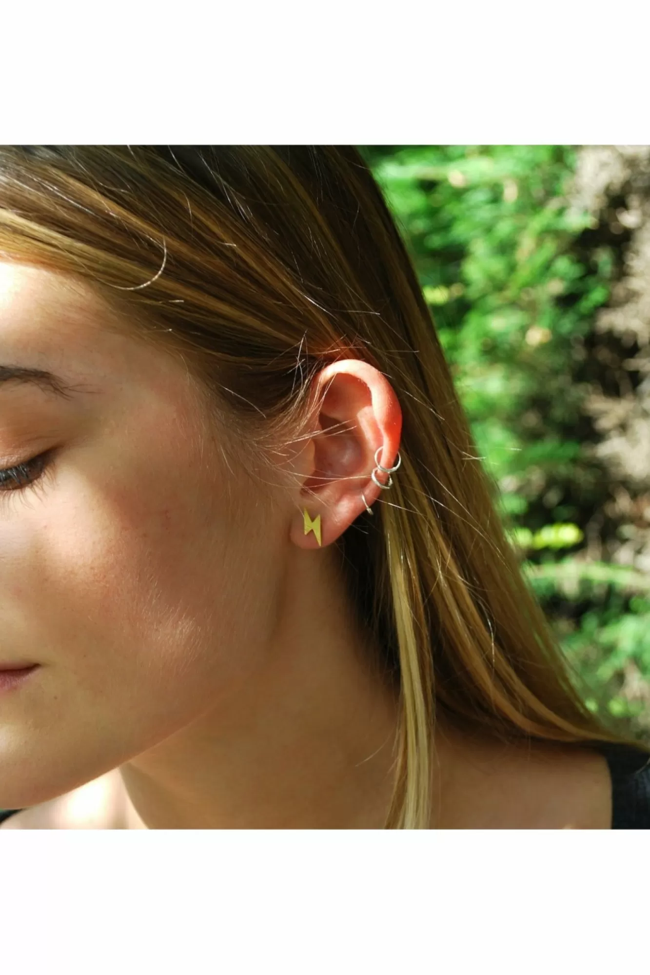 Jewellery^White Leaf Lightning Strike Earring In Gold