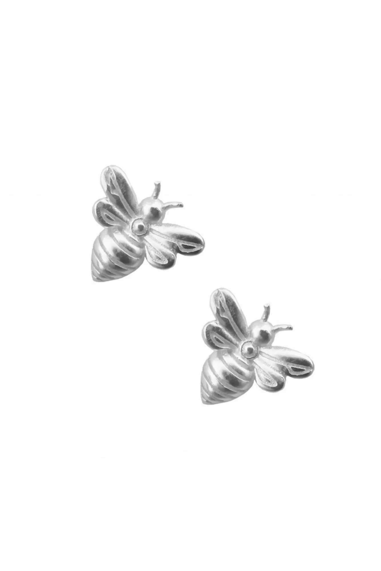 Jewellery^White Leaf Little Bee Earring In Satin Silver