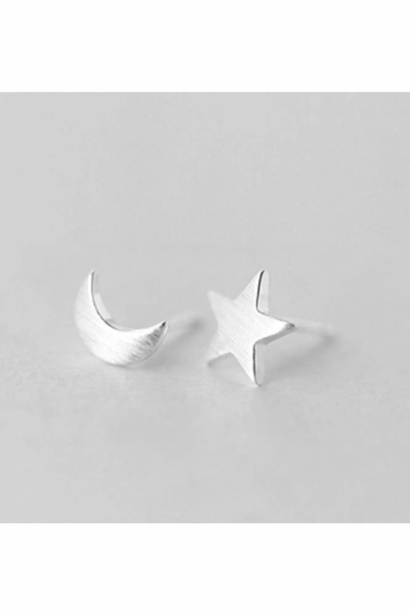 Jewellery^White Leaf Moon & Star Earring In Matt Sterling Silver