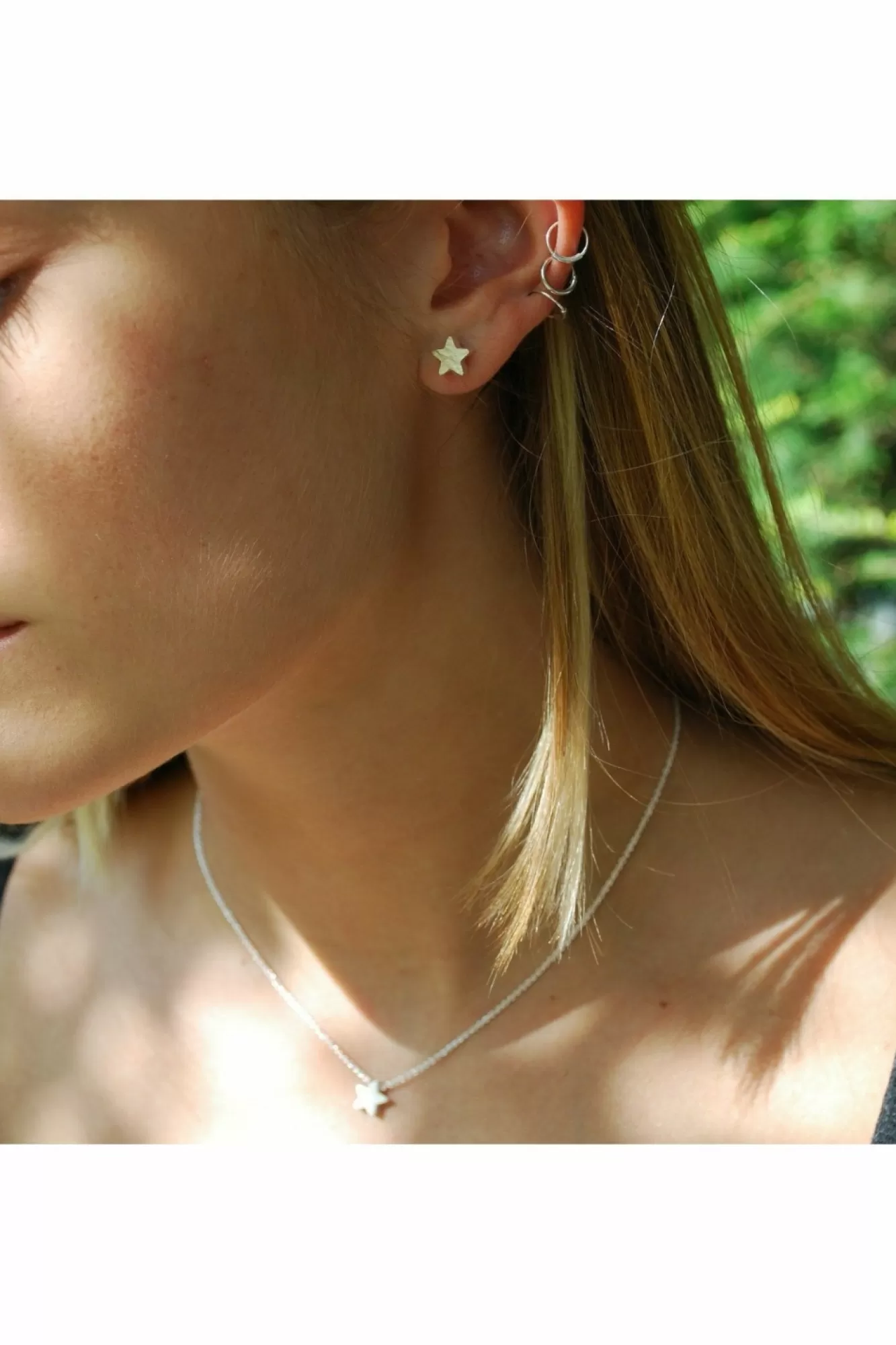 Jewellery^White Leaf Star Earring In Silver