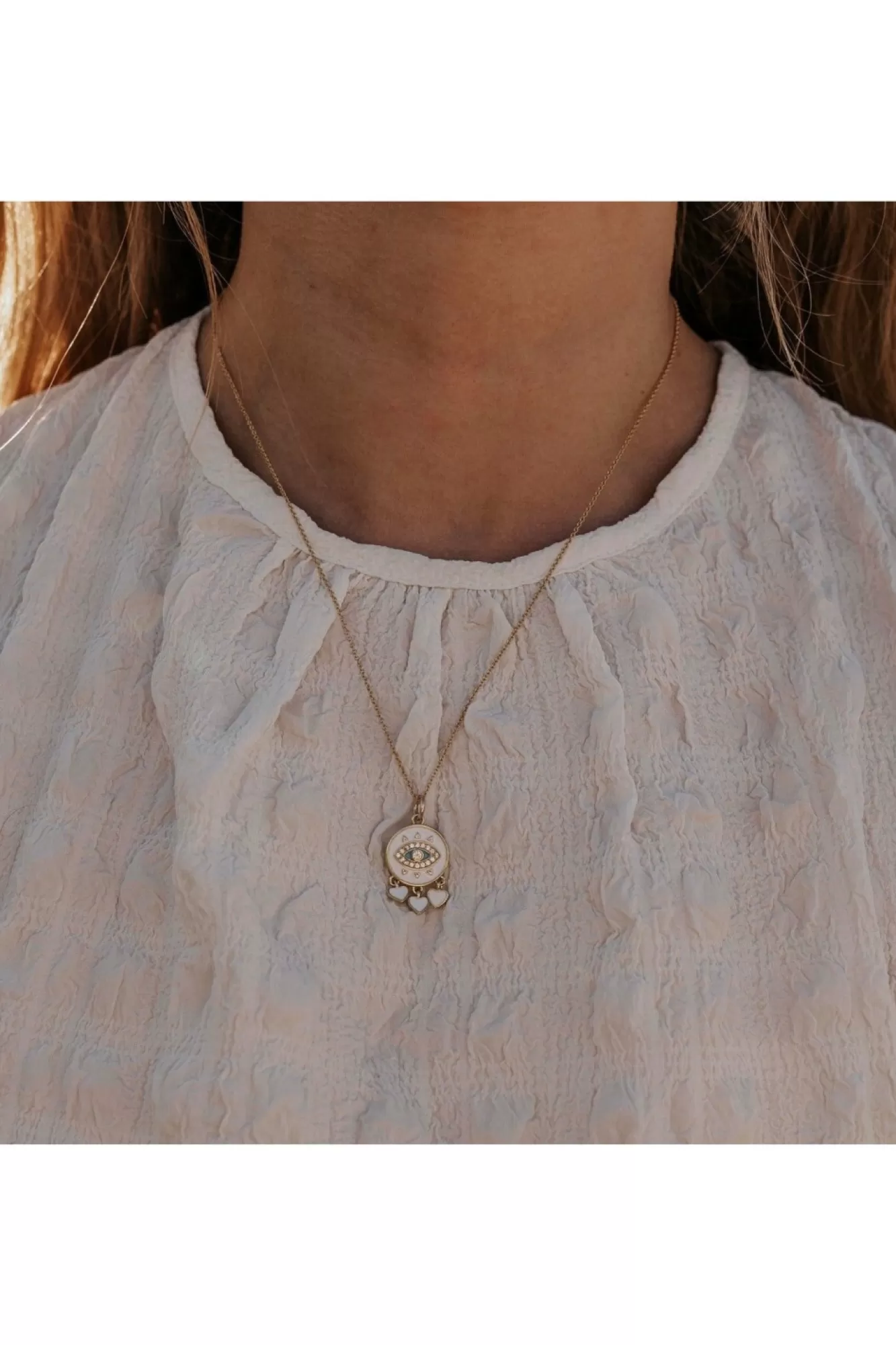 Jewellery^Wisteria London Amaya Evil Eye Necklace White