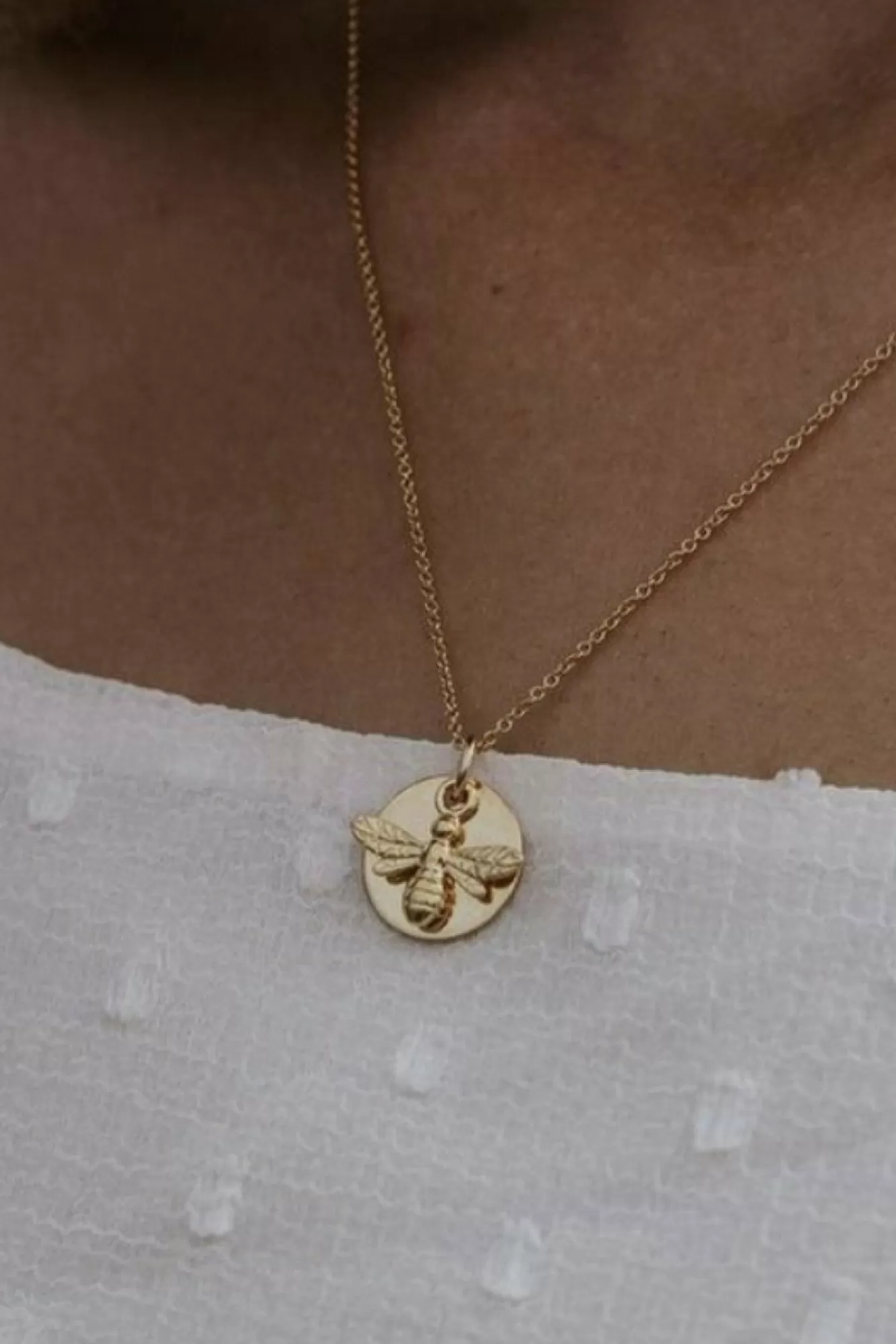 Jewellery^Wisteria London Bee Coin Necklace Gold