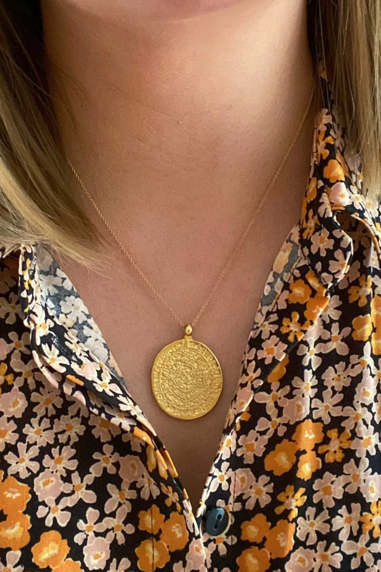 Jewellery^Wisteria London Cassia Large Coin Necklace Gold