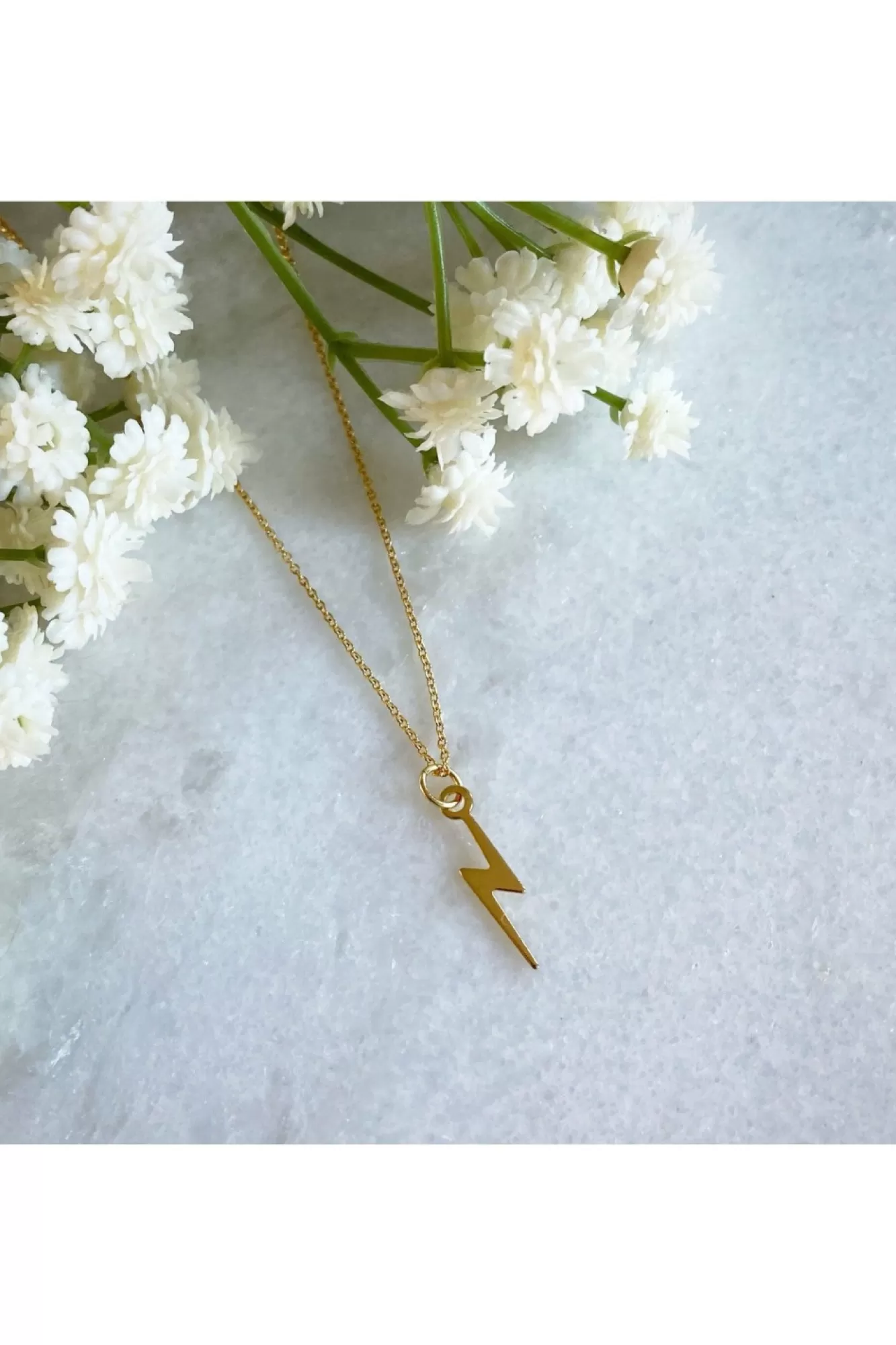 Jewellery^Wisteria London Dainty Lightning Bolt Necklace Gold