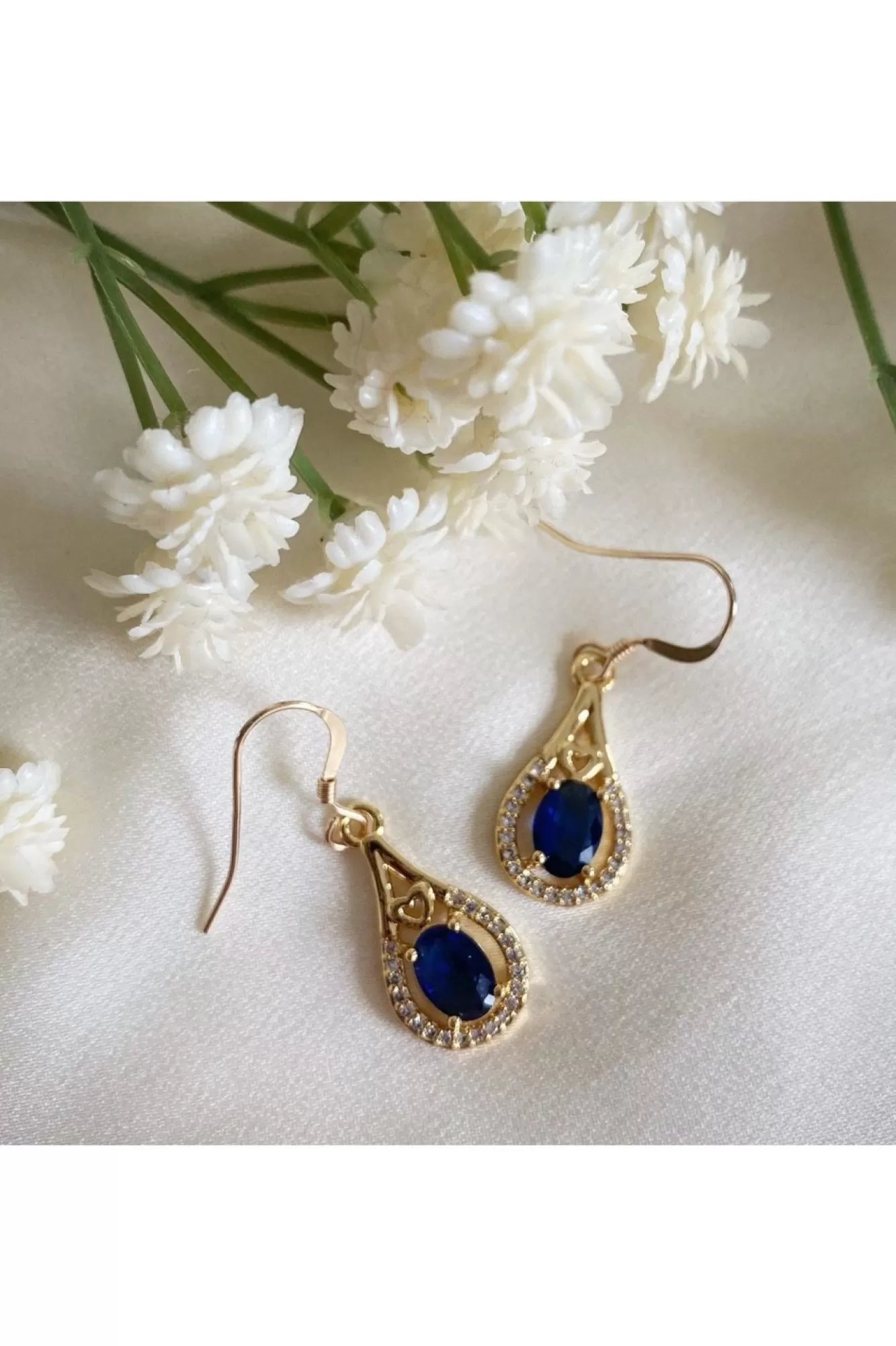 Jewellery^Wisteria London Esmeralda Teardrop Earrings Blue