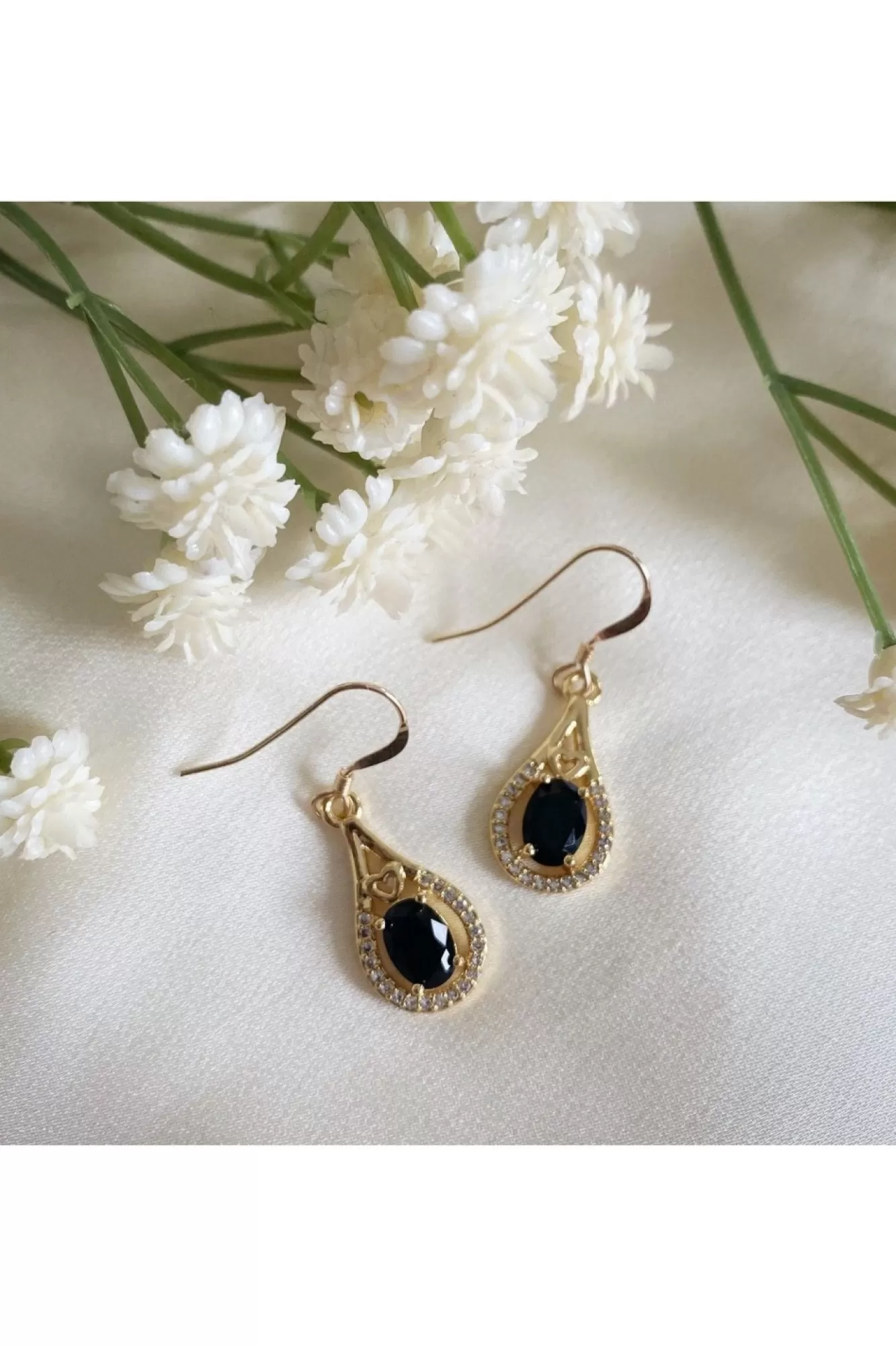 Jewellery^Wisteria London Esmeralda Teardrop Earrings Black