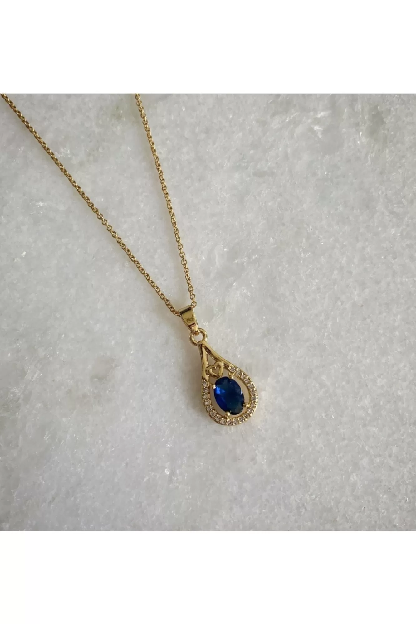 Jewellery^Wisteria London Esmeralda Teardrop Necklace Blue