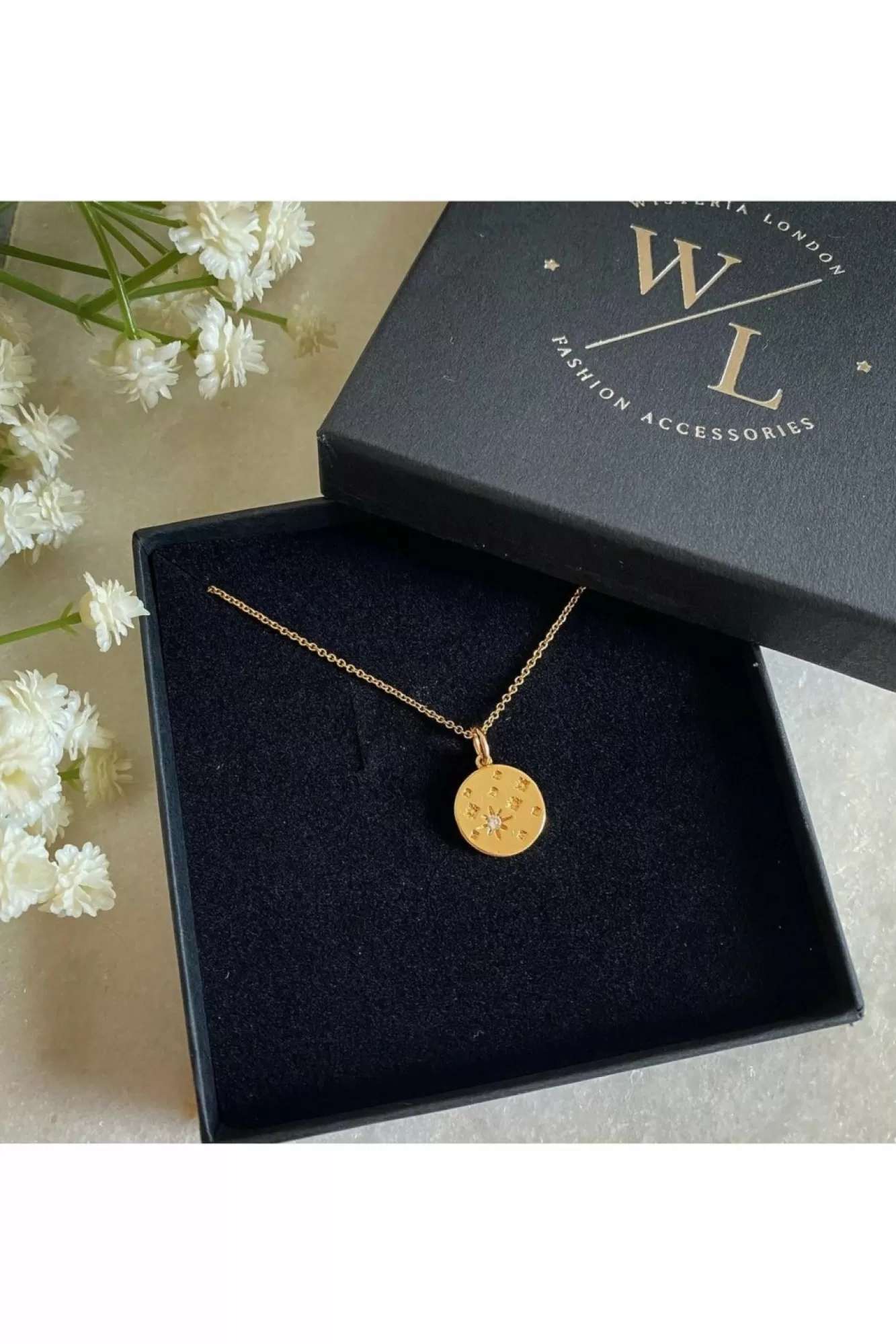Jewellery^Wisteria London Etoile Cz Star Necklace Gold