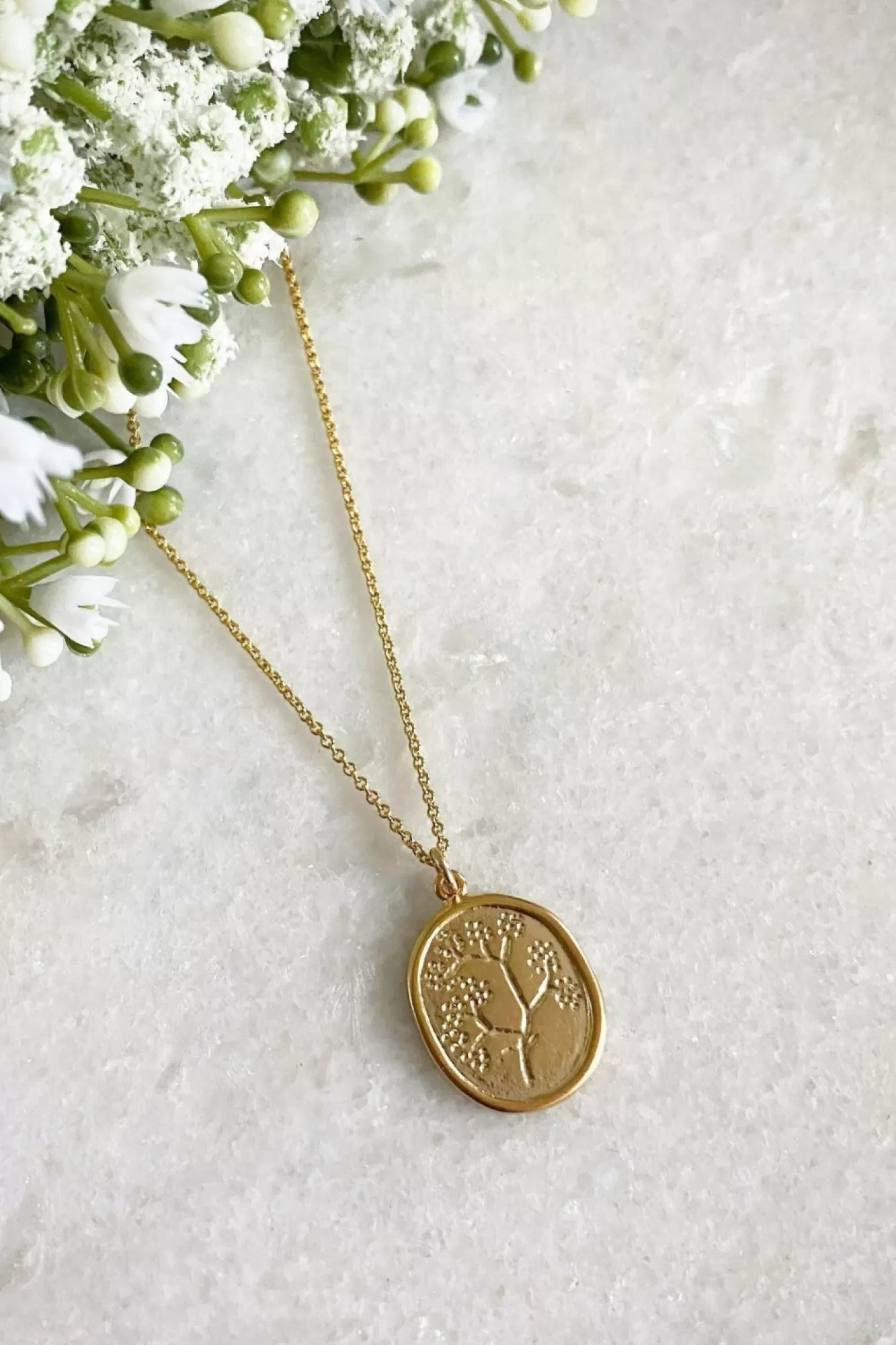 Jewellery^Wisteria London Harper Floral Necklace Gold