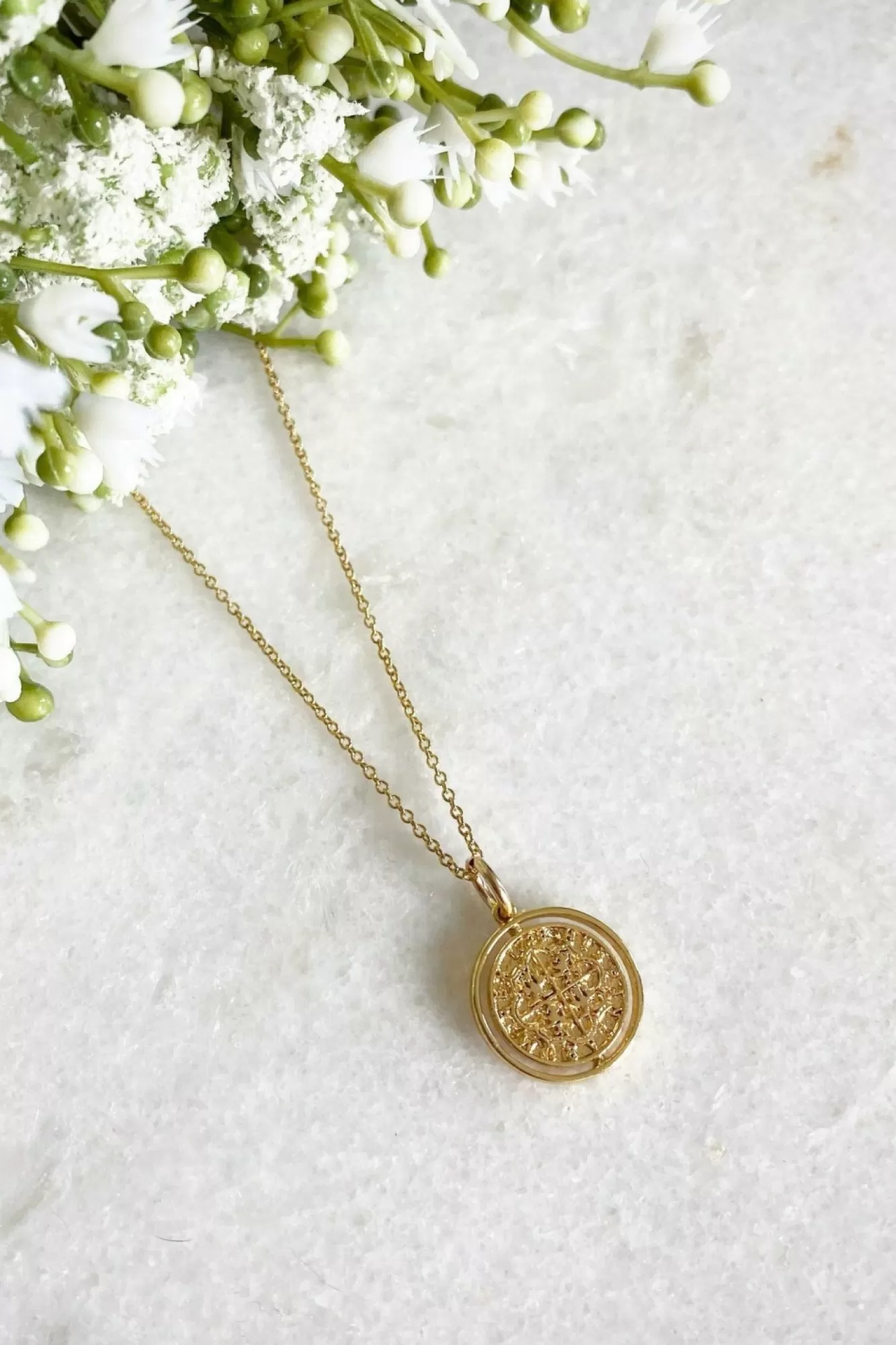 Jewellery^Wisteria London 'Luck Is On The Turn' Coin Necklace Gold