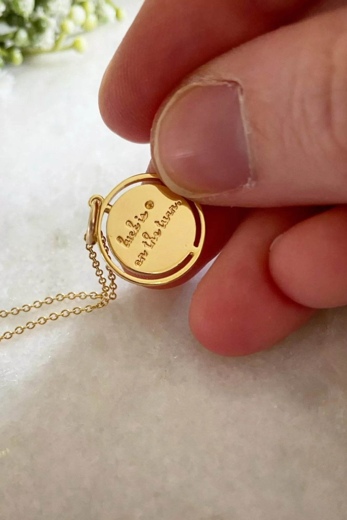 Jewellery^Wisteria London 'Luck Is On The Turn' Coin Necklace Gold