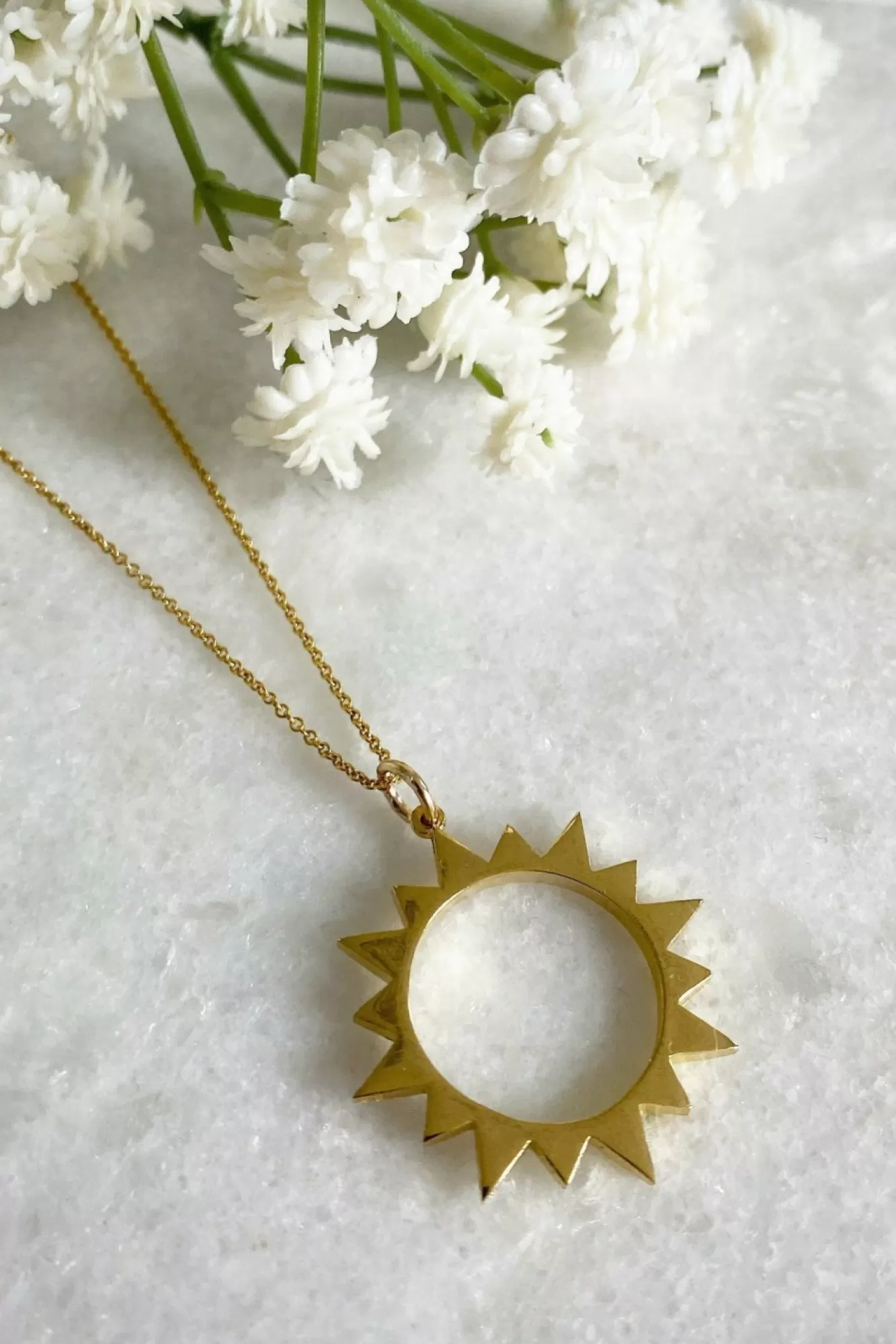 Jewellery^Wisteria London Marisol Sunburst Necklace Gold