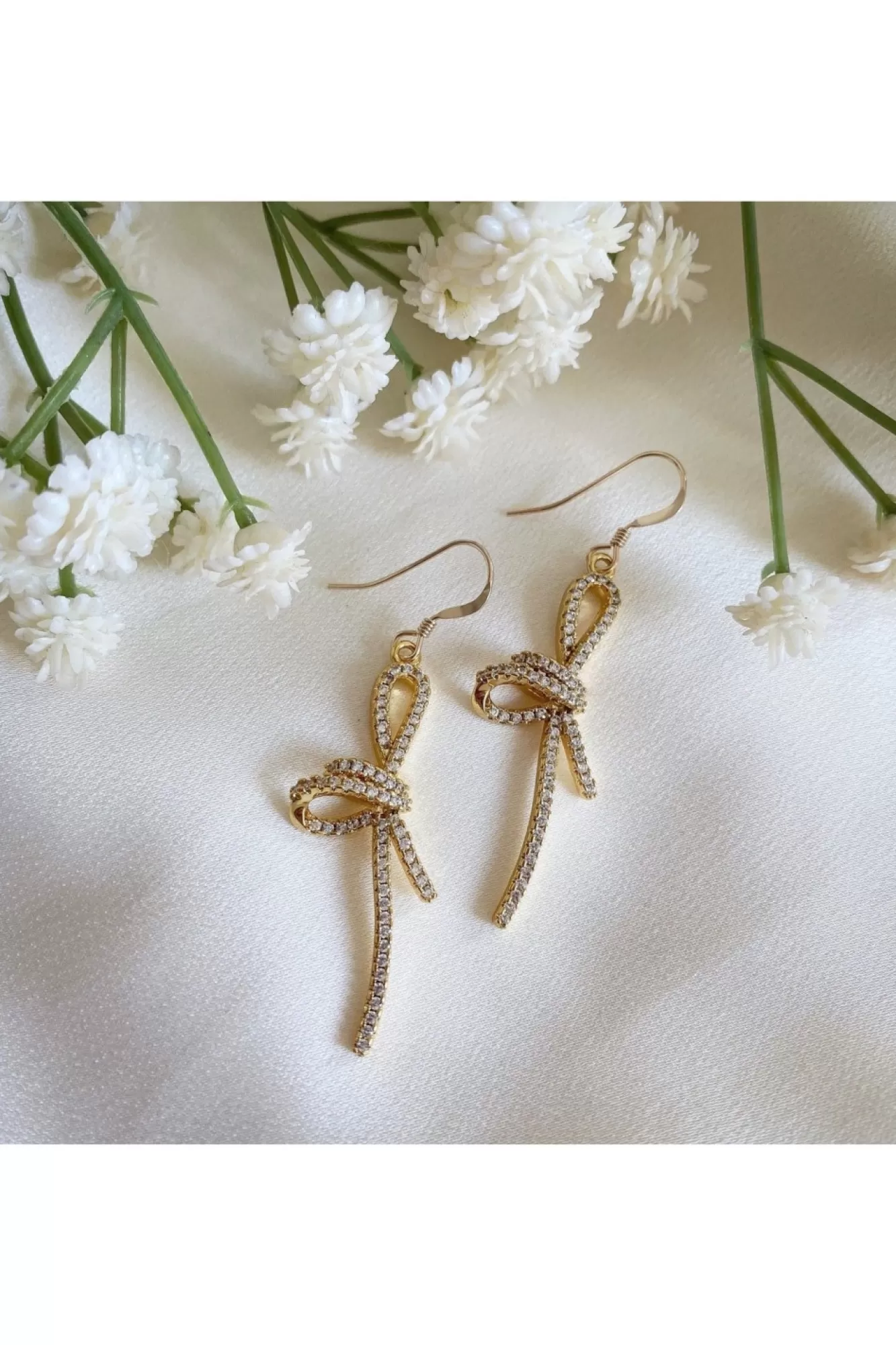 Jewellery^Wisteria London Mirabelle Cz Bow Earrings Gold