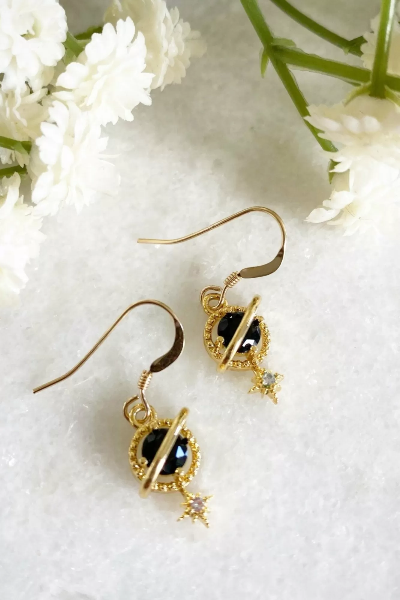 Jewellery^Wisteria London Orion Planet And Star Earrings Gold