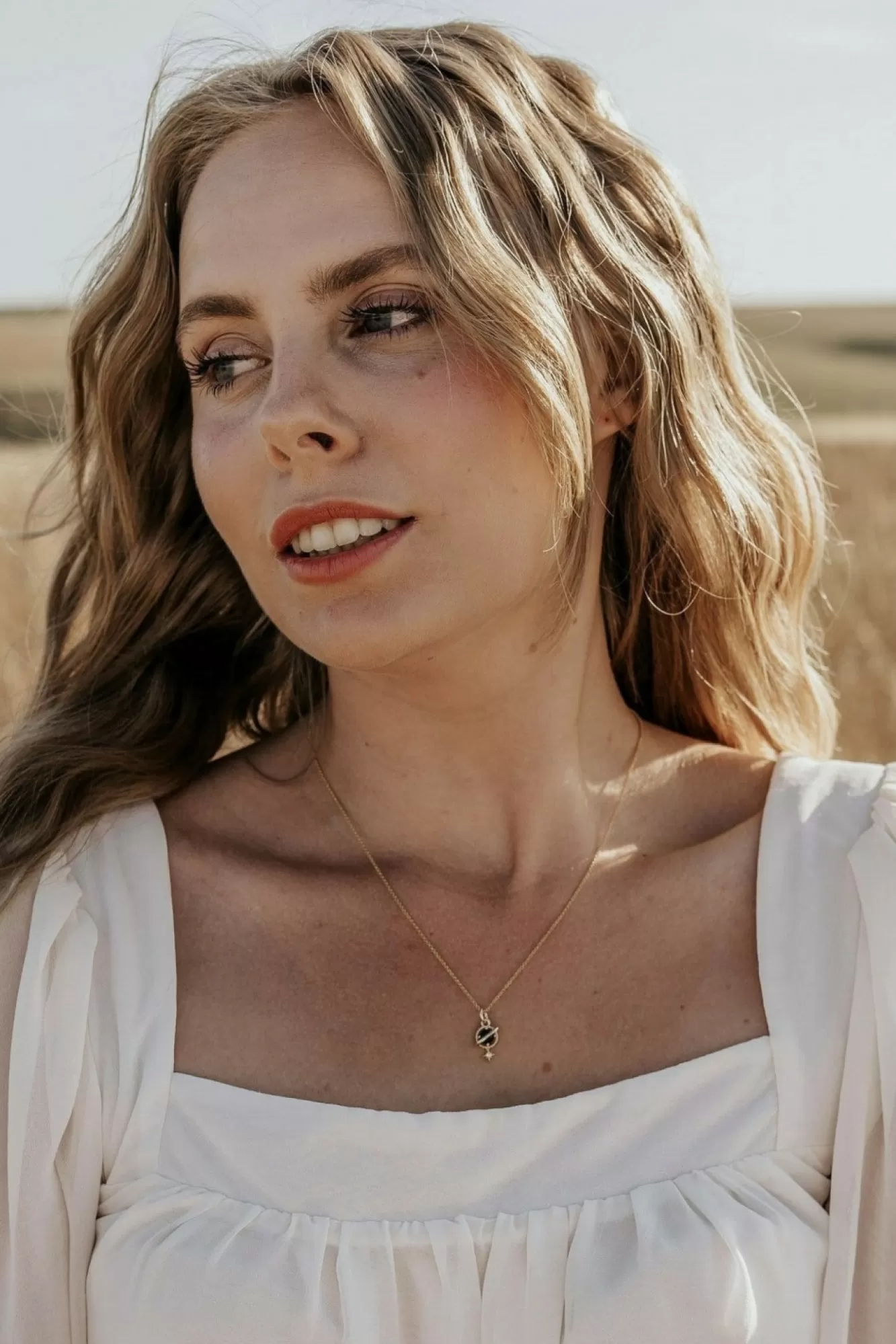 Jewellery^Wisteria London Orion Planet And Star Necklace Gold