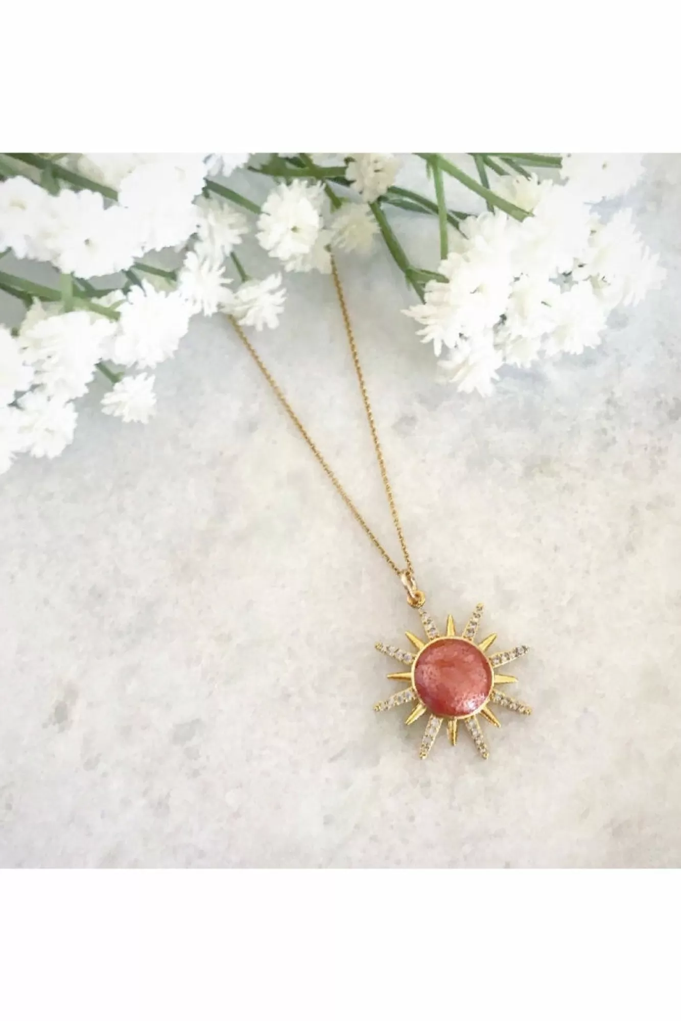 Jewellery^Wisteria London Solange Sunburst Necklace Gold