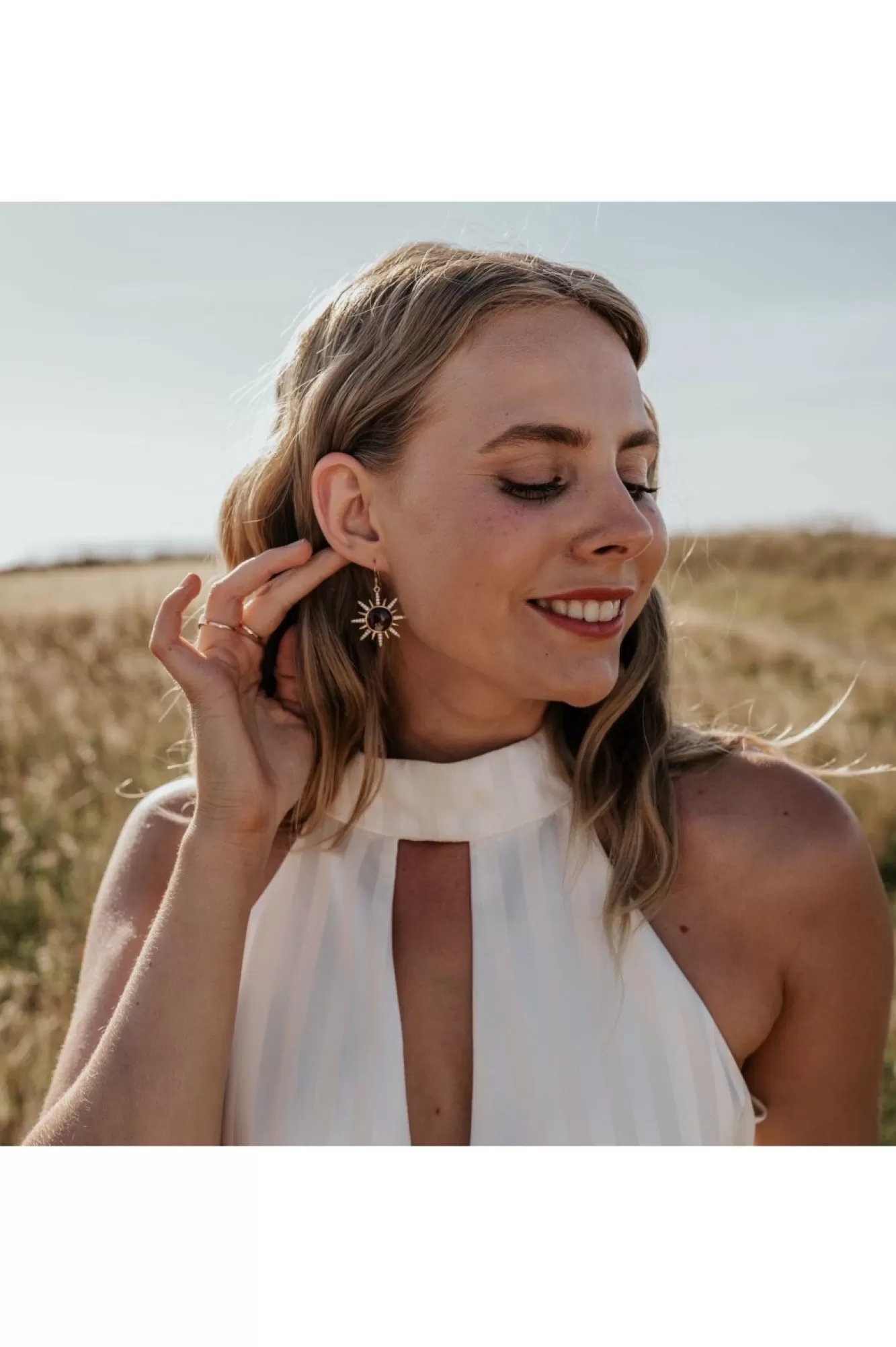Jewellery^Wisteria London Solaris Sunburst Earrings Purple