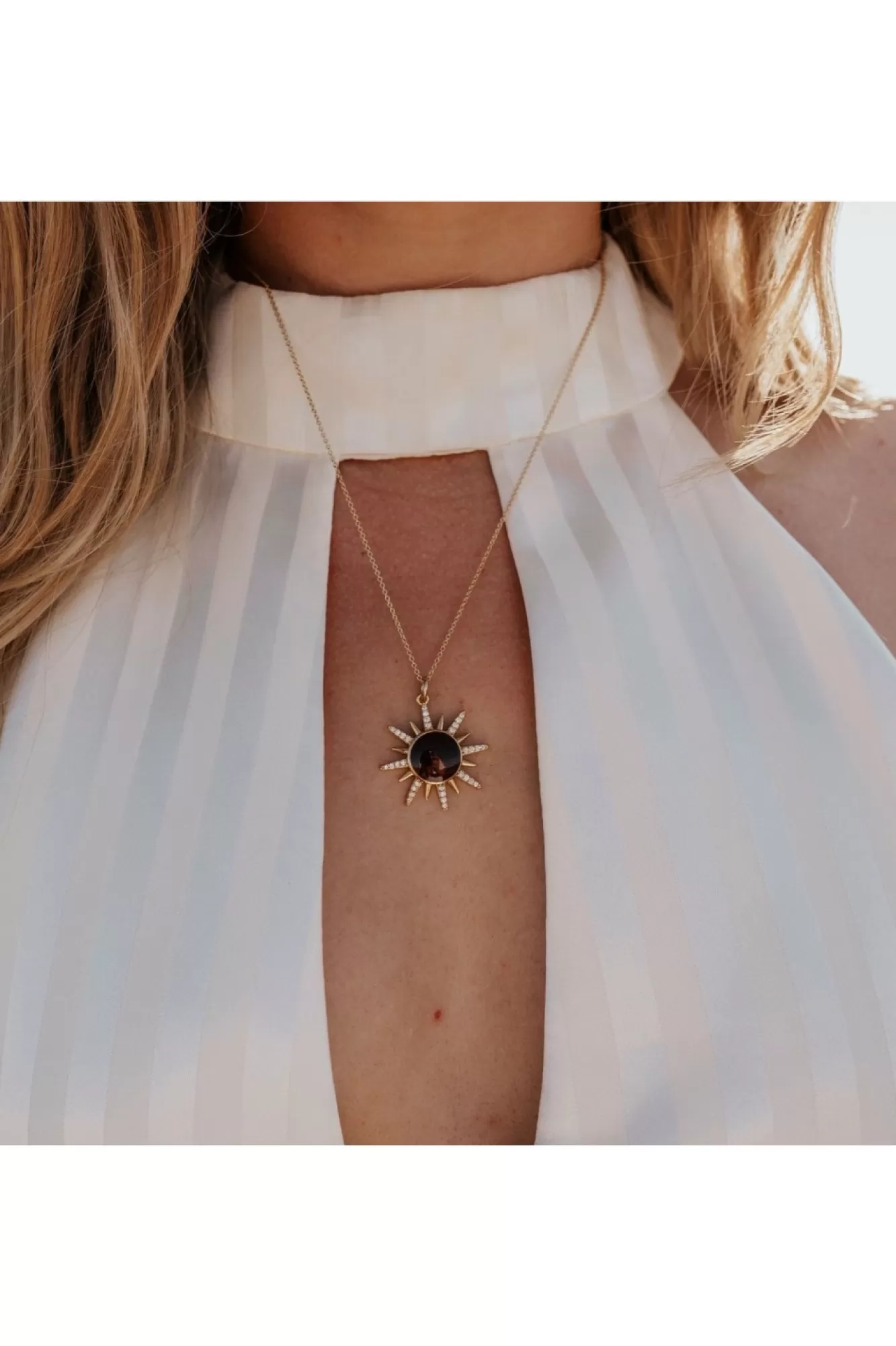 Jewellery^Wisteria London Solaris Sunburst Necklace Purple