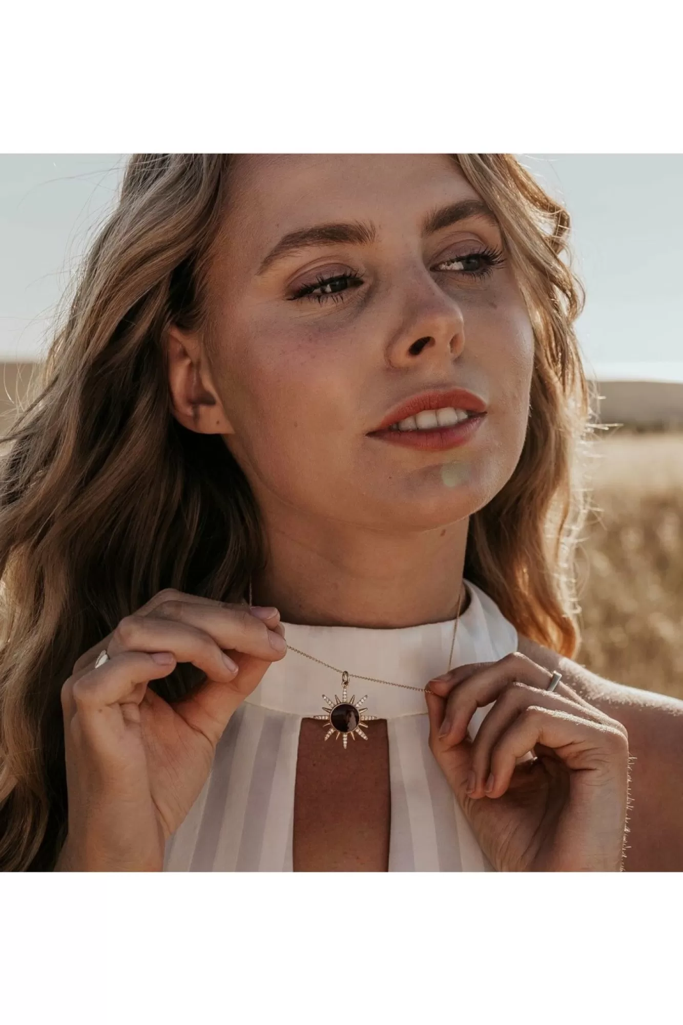 Jewellery^Wisteria London Solaris Sunburst Necklace Purple
