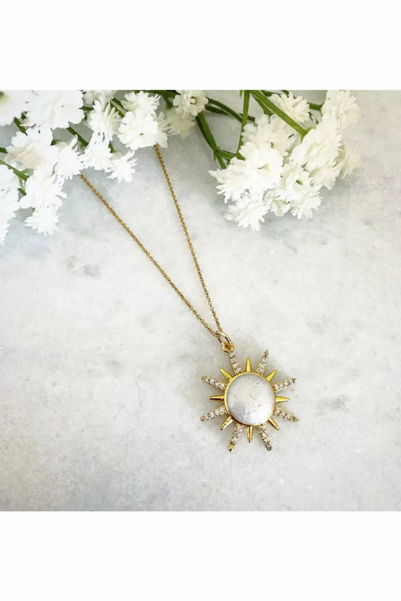 Jewellery^Wisteria London Soleil Sunburst Necklace Gold