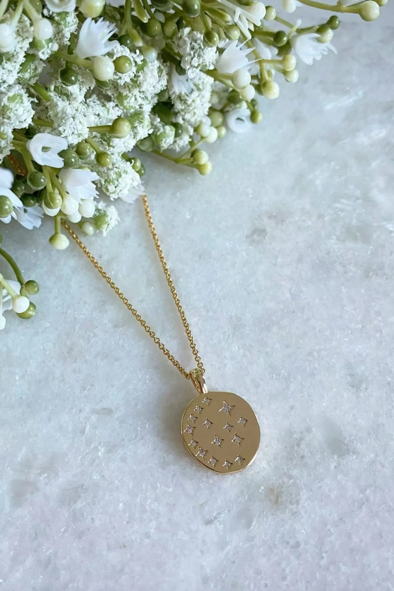 Jewellery^Wisteria London Starry Night Cz Necklace Gold