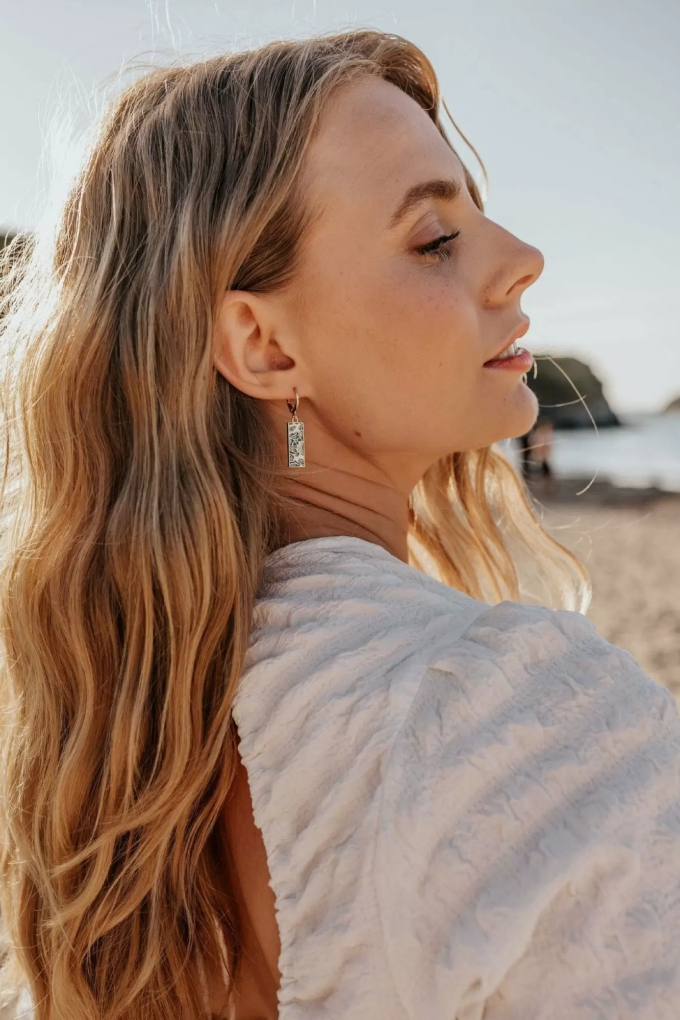 Jewellery^Wisteria London Tide Gold Enamel Huggie Hoop Earrings Green