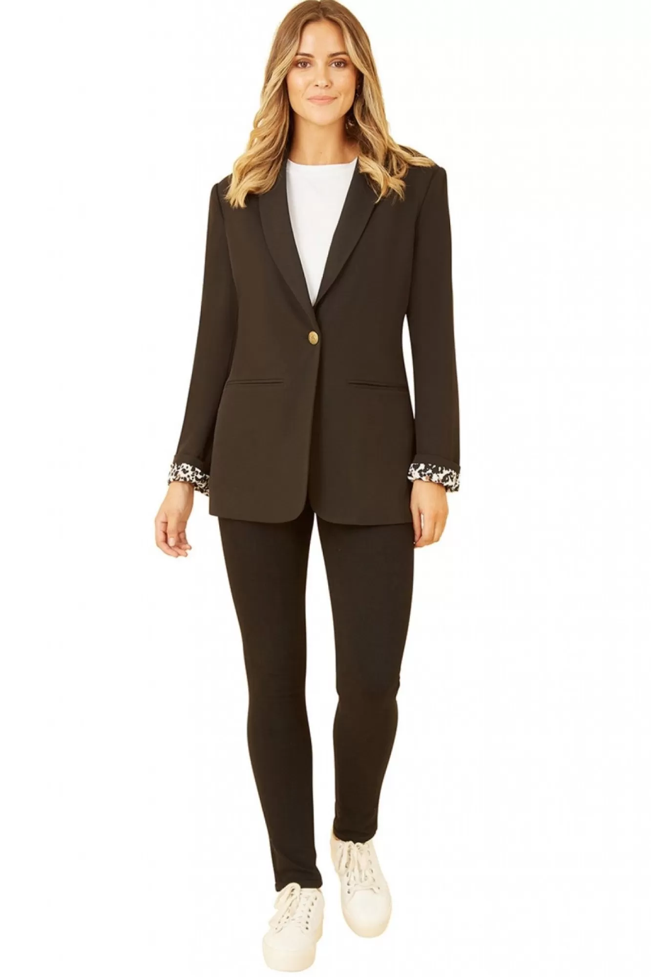 Outerwear^Yumi Blazer With Leopard Print Lining Black