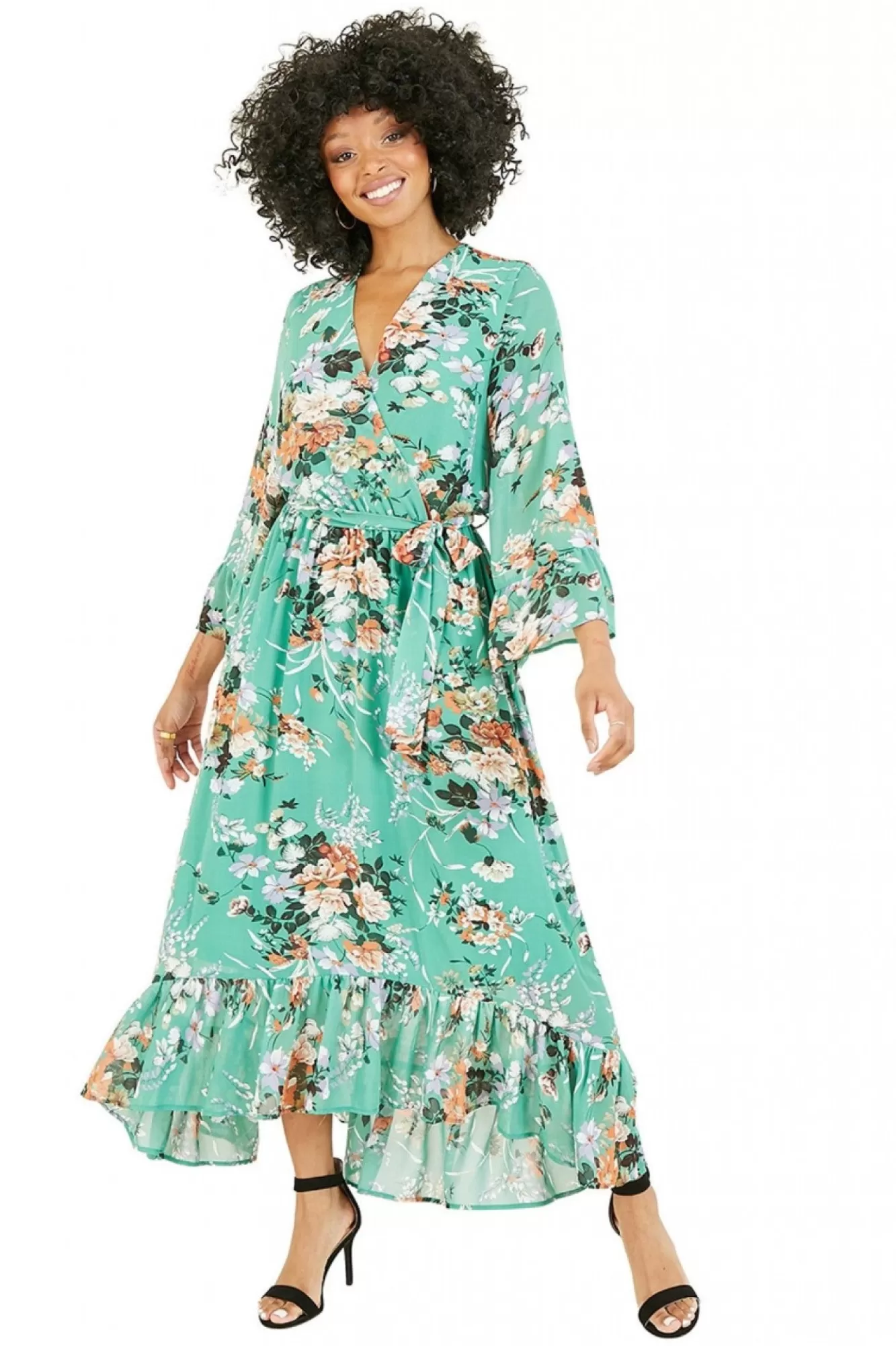 Midi Dresses^Yumi Garden Floral Print Dress Green