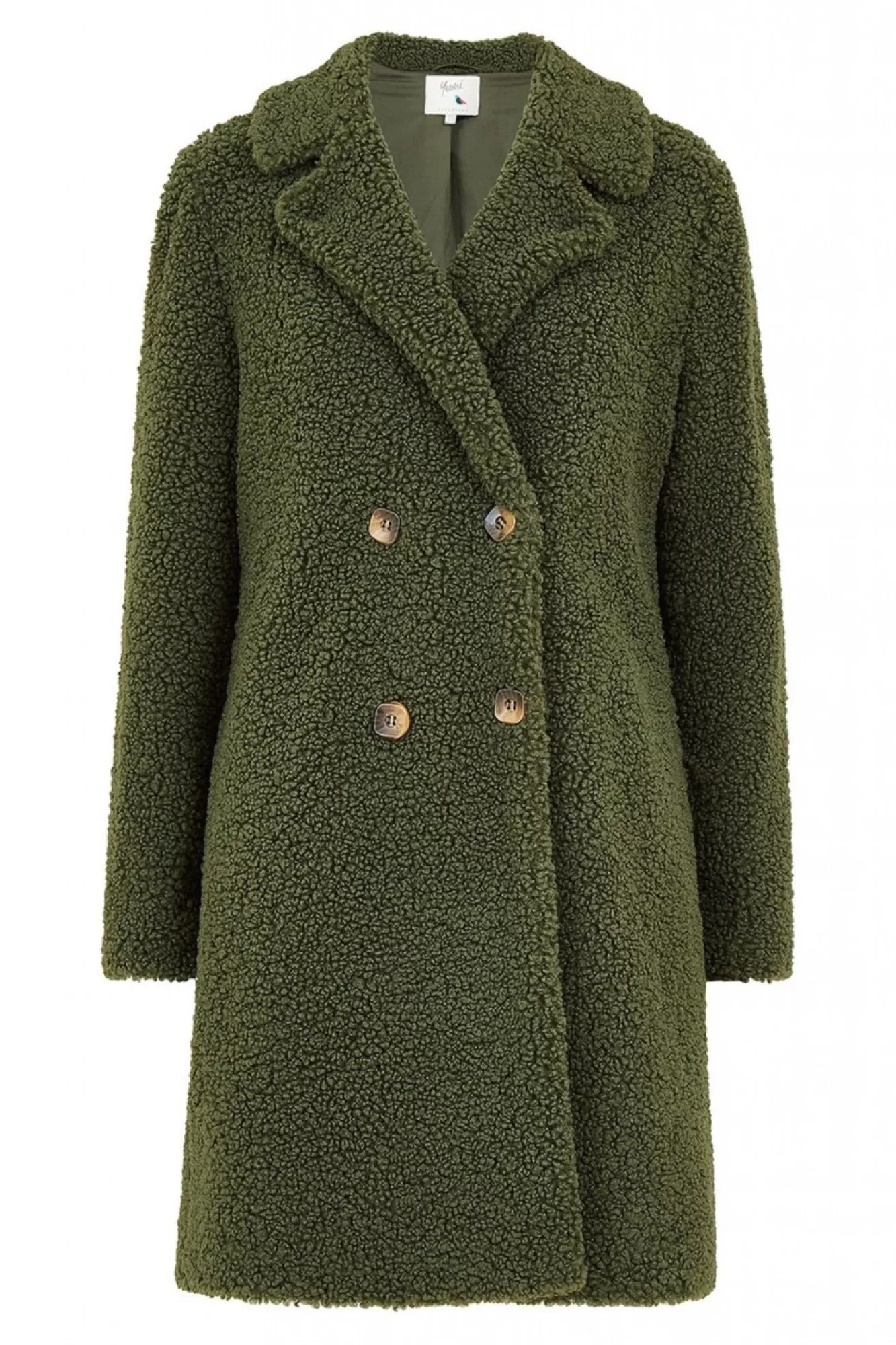 Outerwear^Yumi Green Teddy Bear Coat Khaki