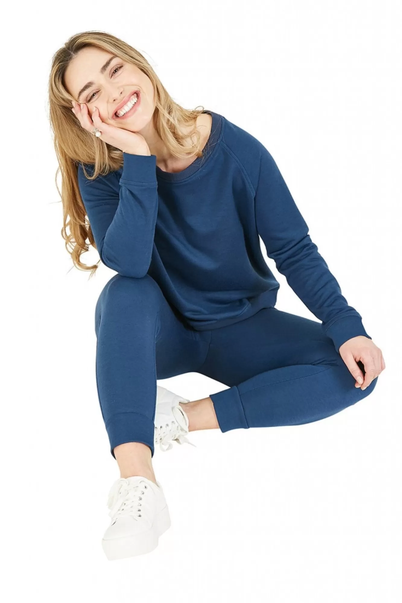 Jumpers^Yumi Jersey Relaxed Sweatshirt Navy