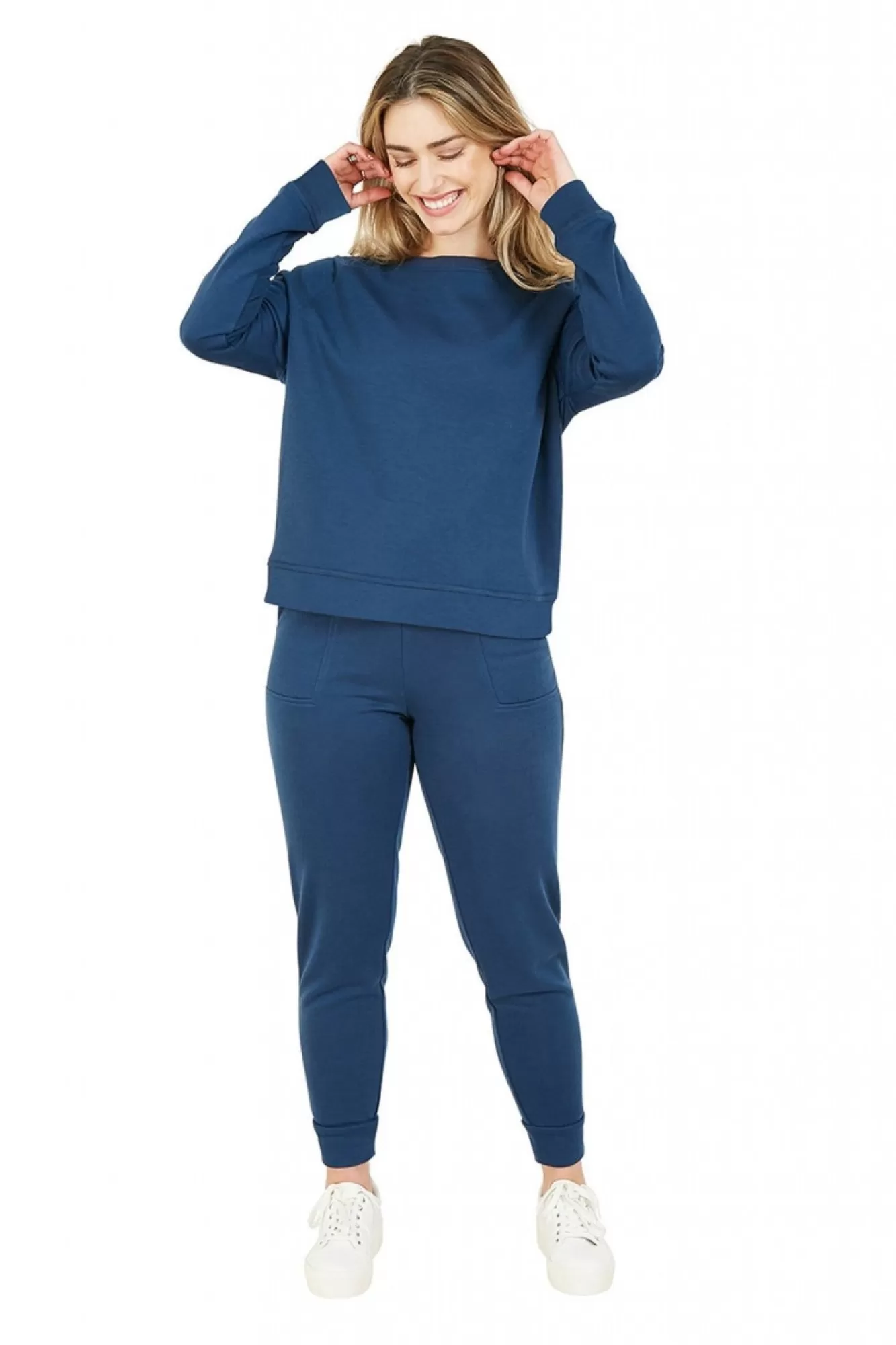 Jumpers^Yumi Jersey Relaxed Sweatshirt Navy